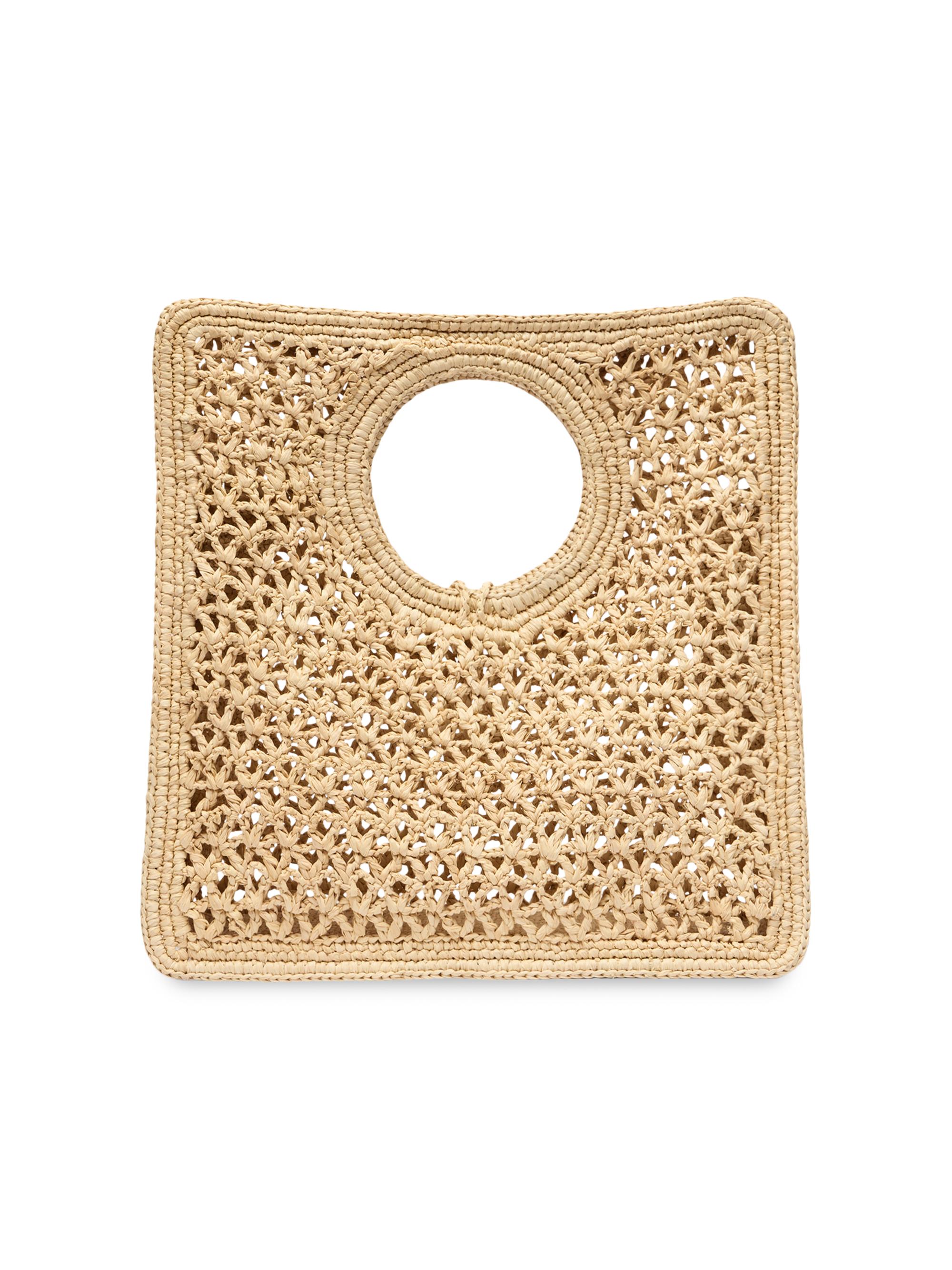 Jacquemus Women's Le Petit Carré Crotchet-Knit Raffia Bag - Black