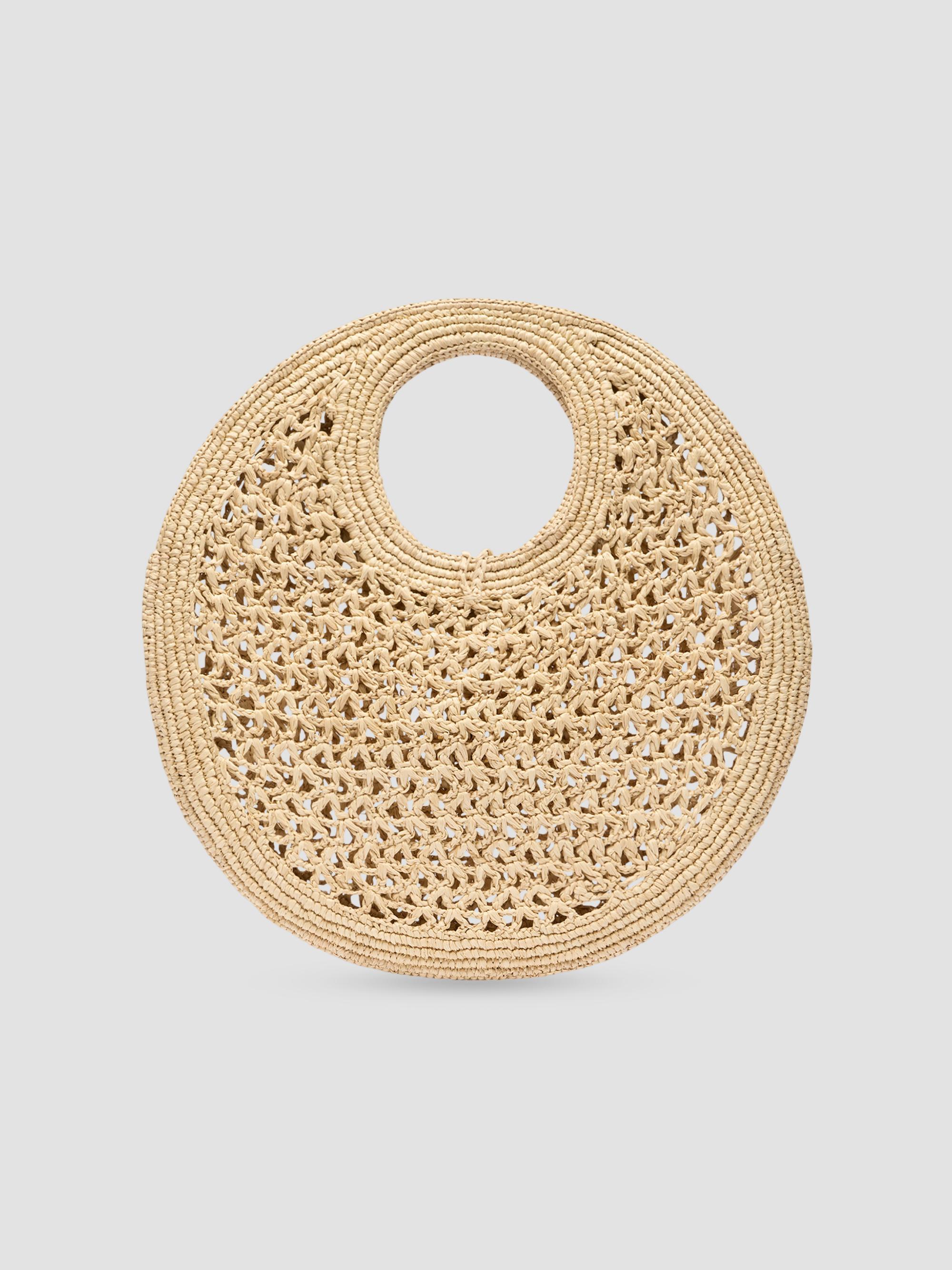 Jacquemus Women's Le Petit Rond Crotchet-Knit Raffia Bag - Natural | Thumbnail 5