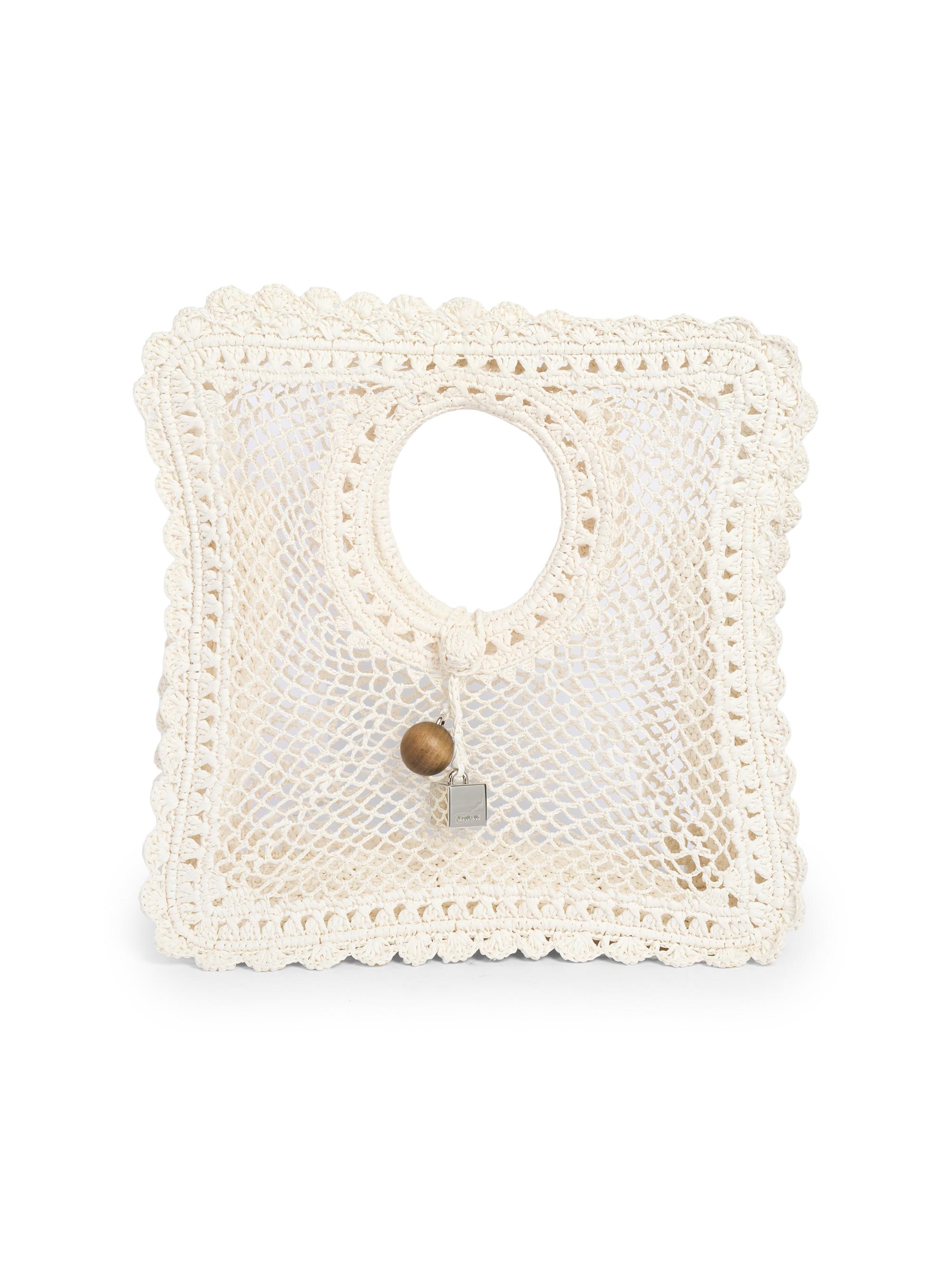 Jacquemus Women's Spiaggia Square Raffia Bag - White