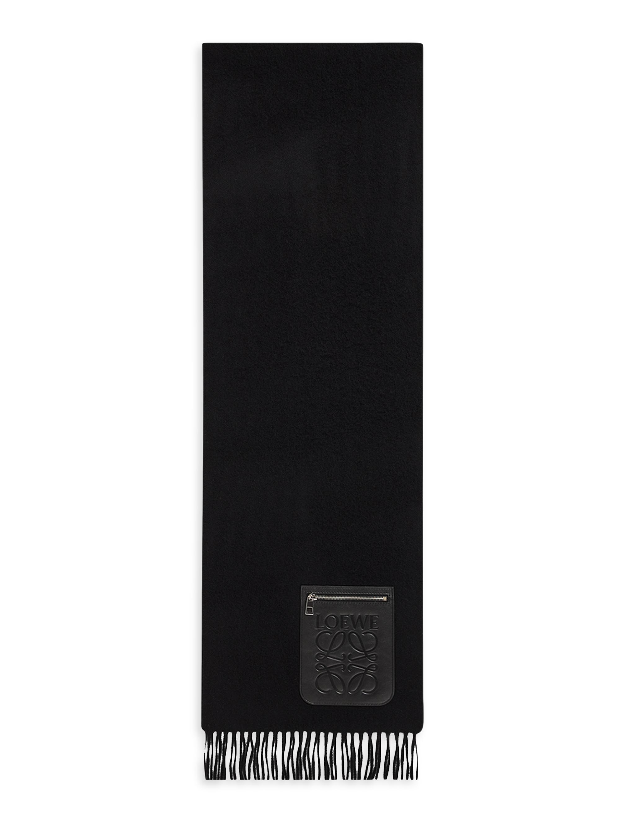 LOEWE Women's Anagram Pocket Cashmere-Blend Scarf - Black