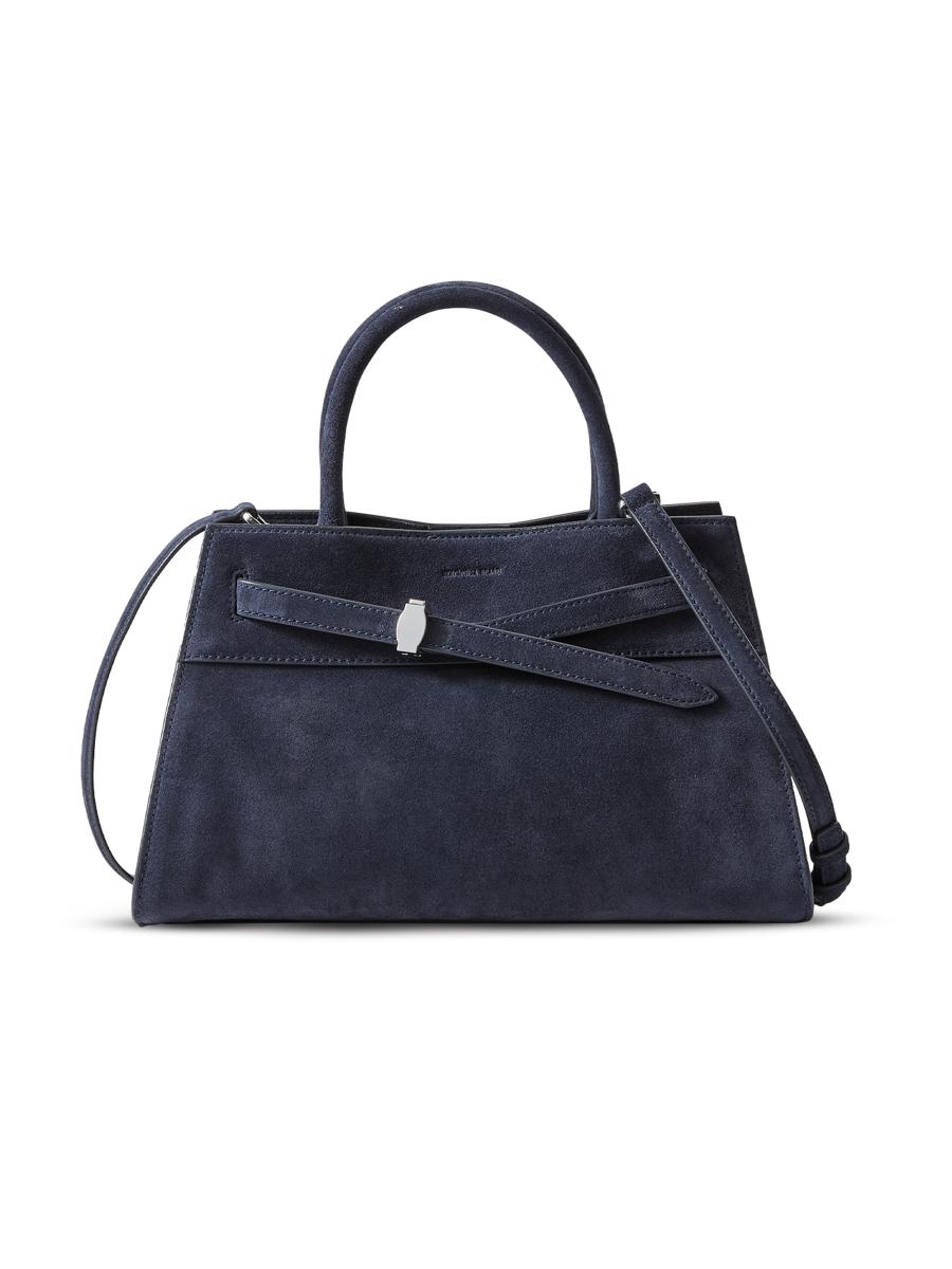 Veronica Beard Dash Belted Suede Top-handle Bag