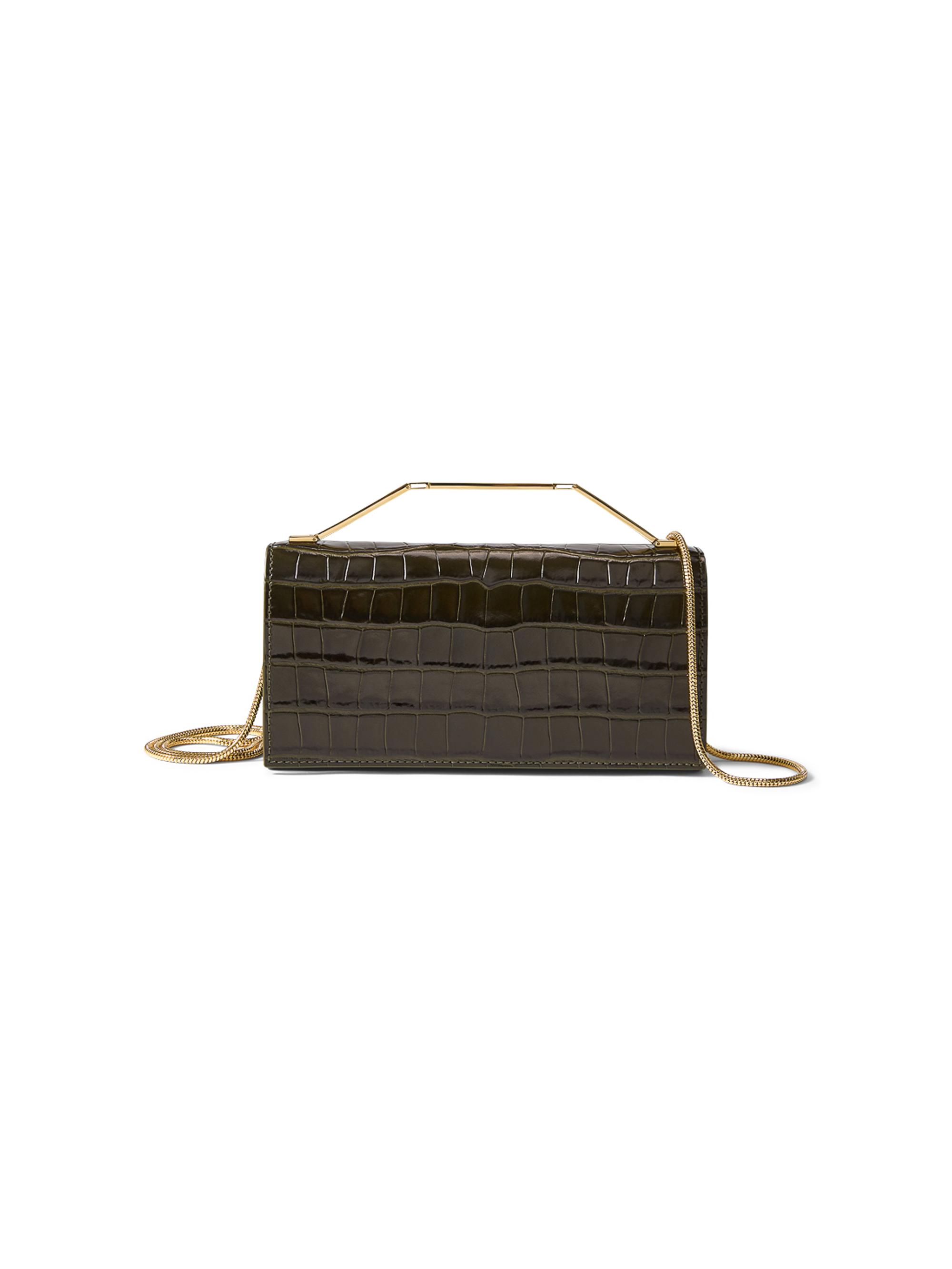 Veronica Beard Women's Croc-Embossed Leather Clutch - Cypress