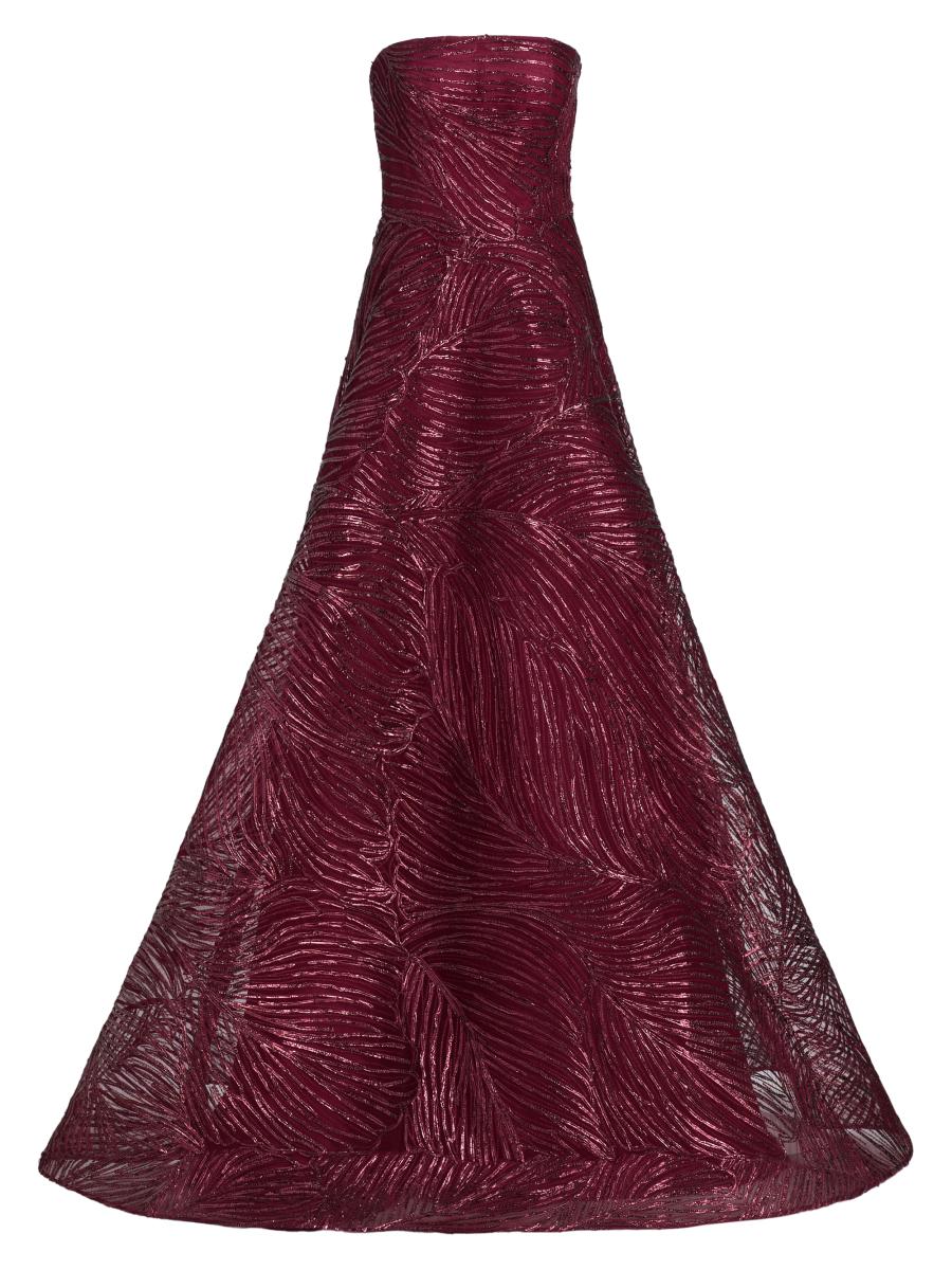 Naeem Khan Women's Beaded Strapless Gown In Burgundy