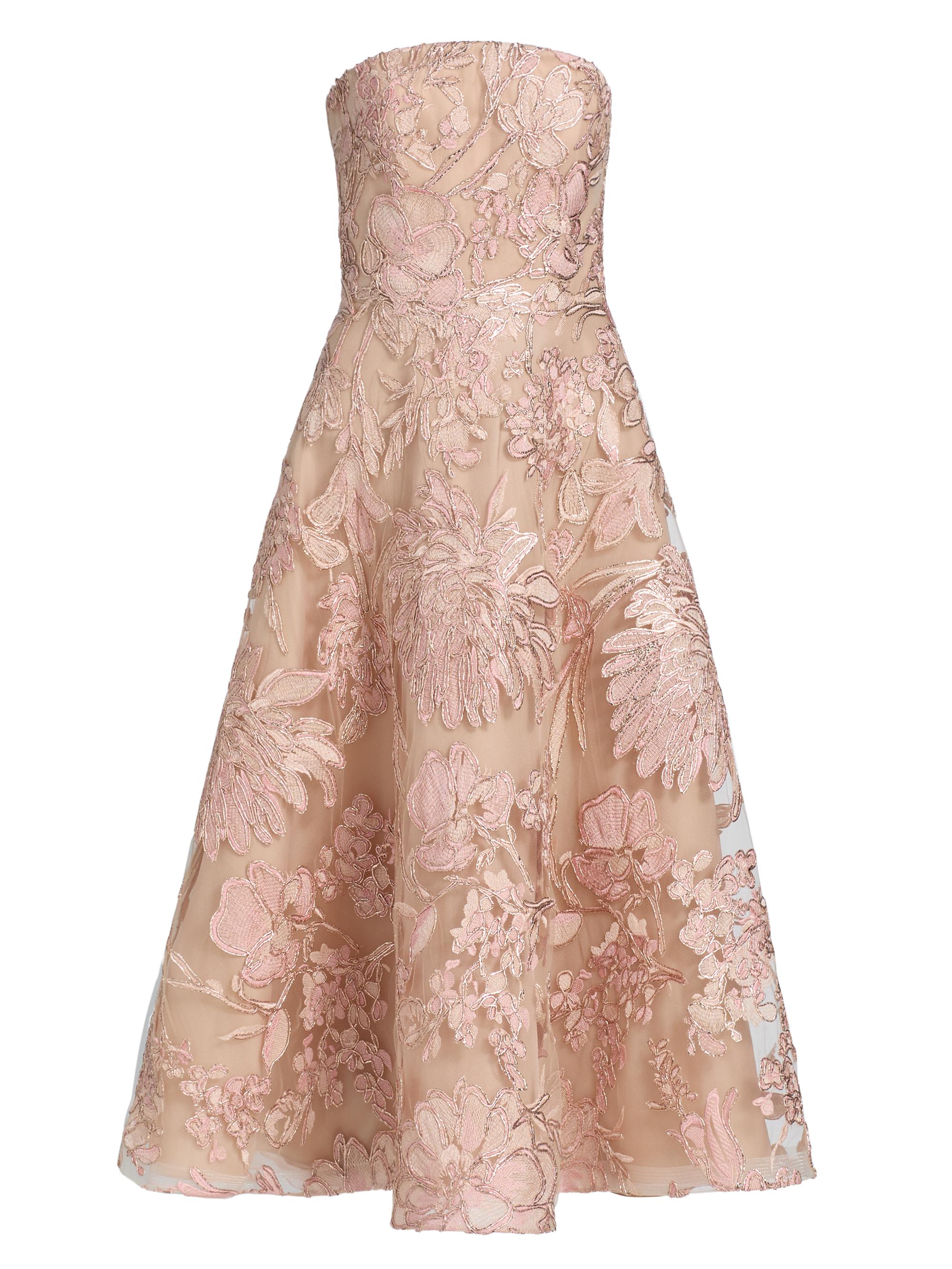 Naeem Khan Women's Floral Embroidered Strapless Cocktail Dress - Pink Multi