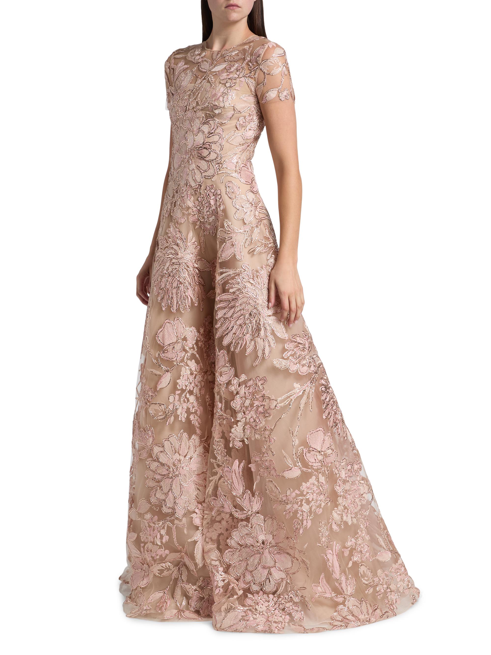 sachin and babi light blue dress Red Balloon Sleeve Embroidered Short Evening Dress