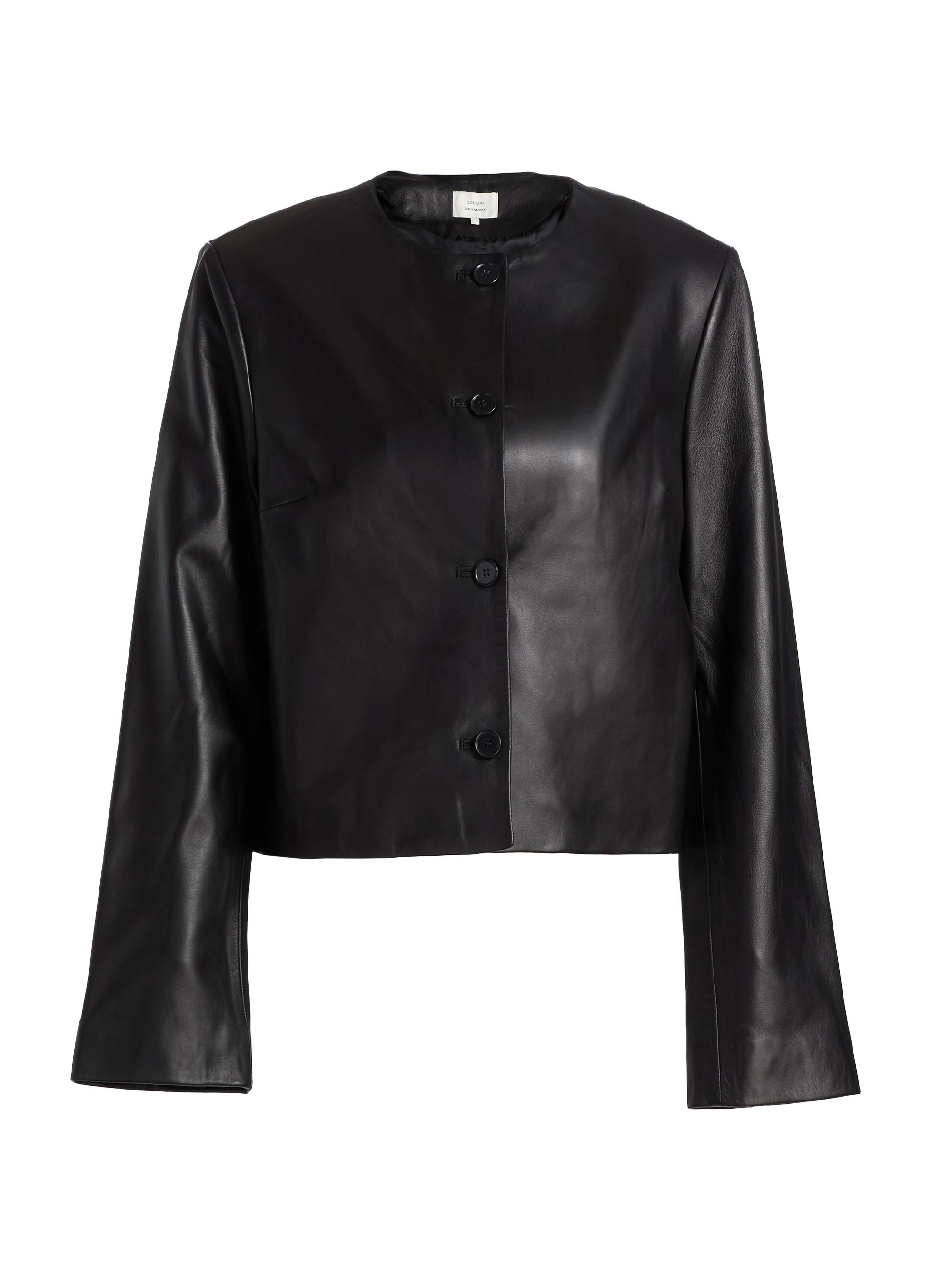 Balmain Crop Leather Biker Jacket | Saks Fifth Avenue