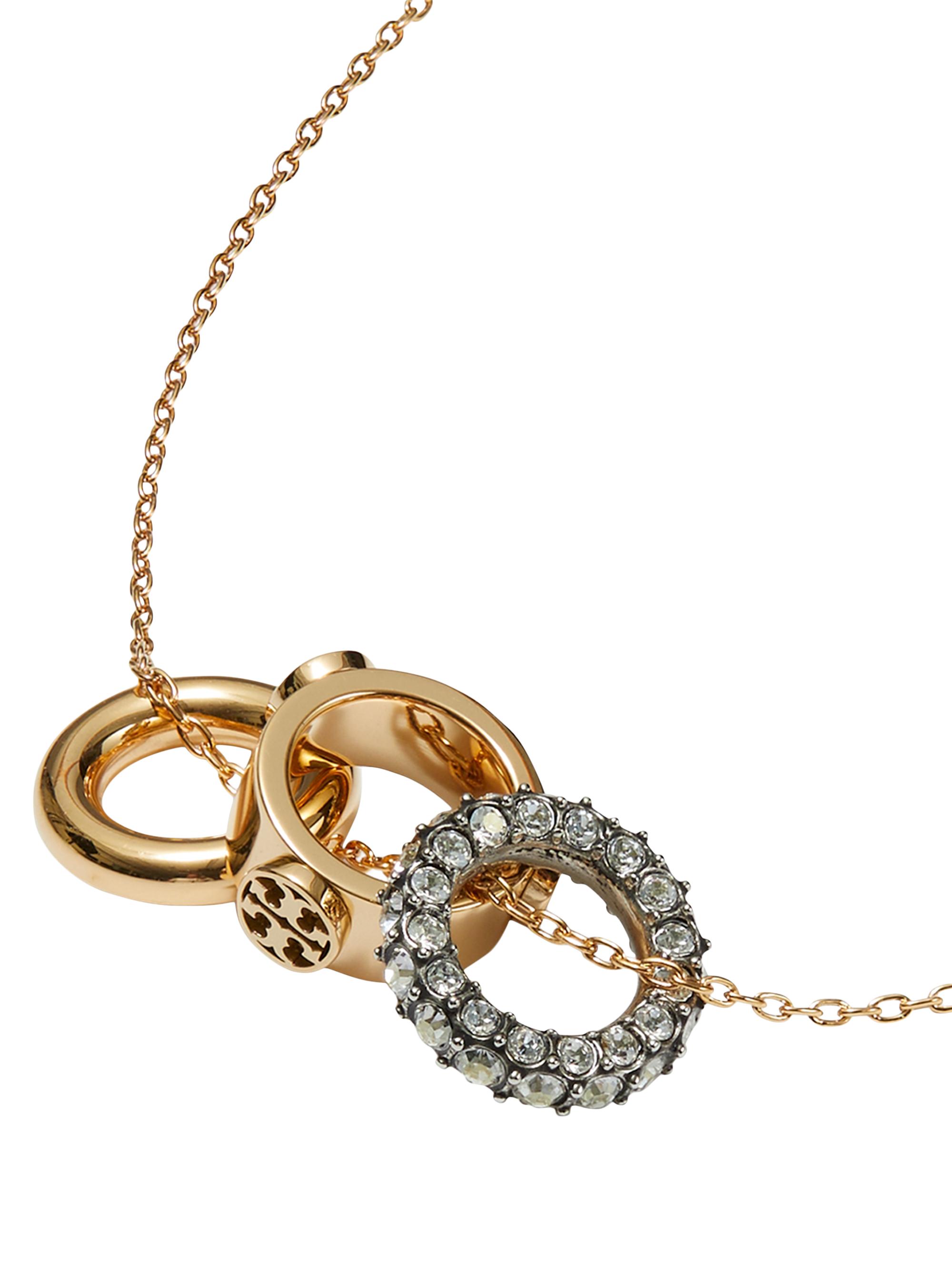 Tory Burch Miller Icon Goldtone & Crystal Pavé Necklace  display picture 1