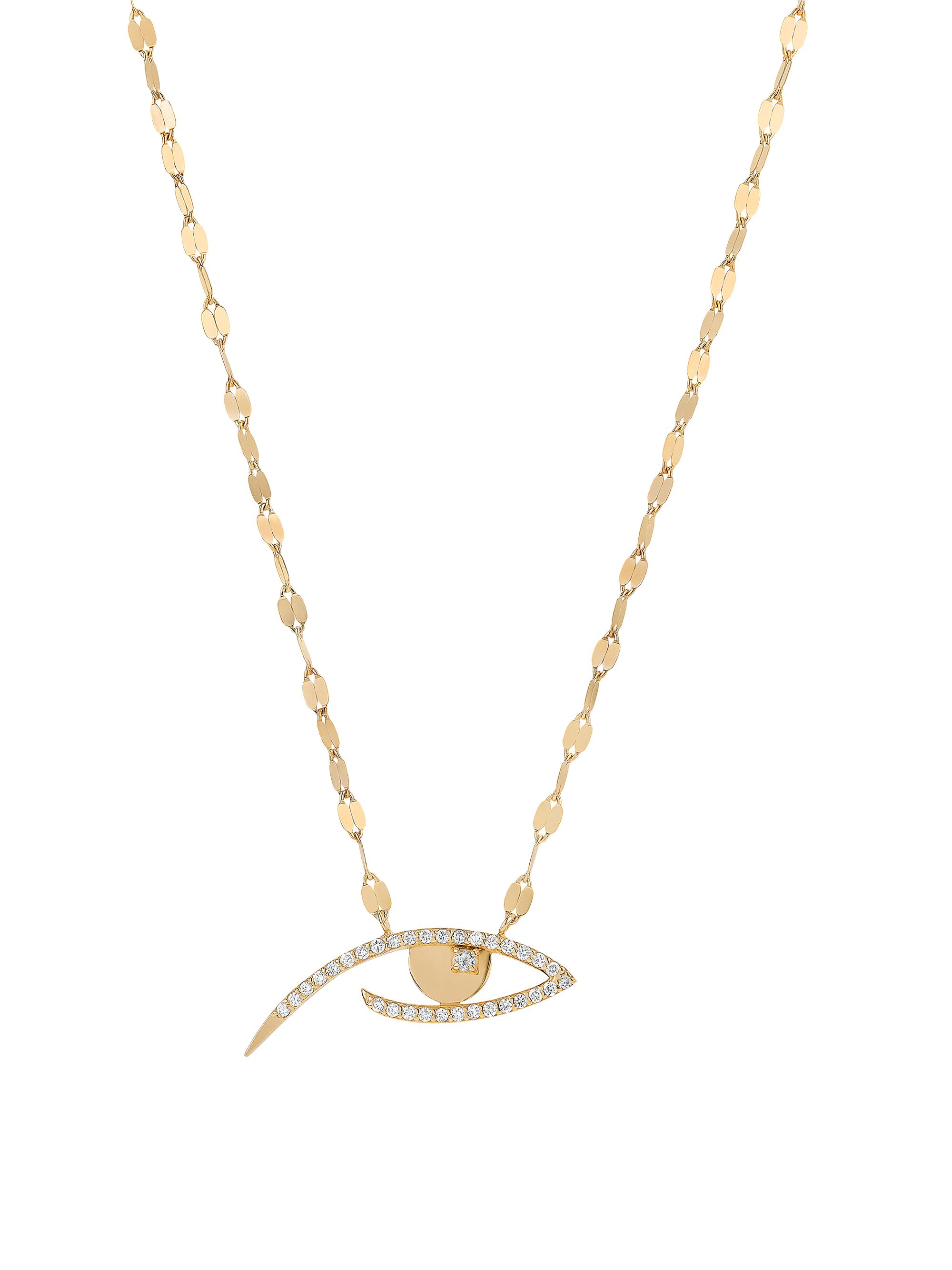 Lana Women's 14K Yellow Gold & 0.13 TCW Diamond Evil Eye Pendant Necklace - Yellow Gold