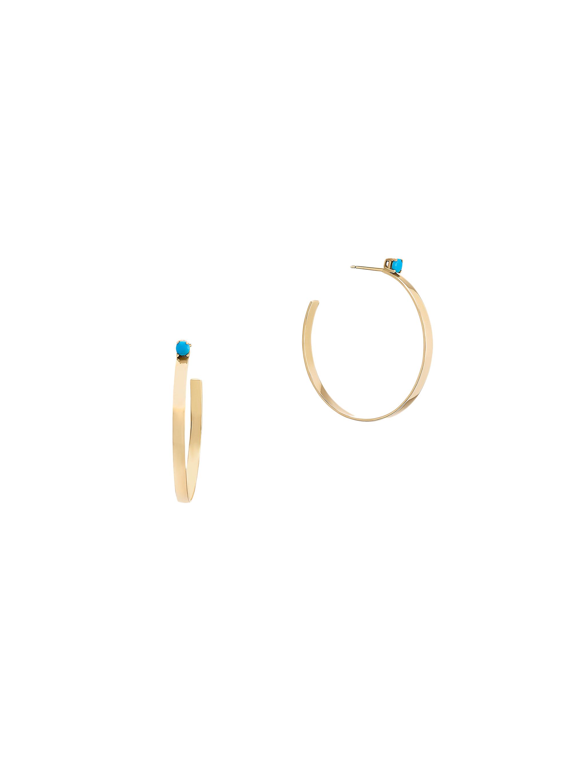 Lana Women's Sunrise 14K Yellow Gold & Turquoise Hoop Earrings - Yellow Gold