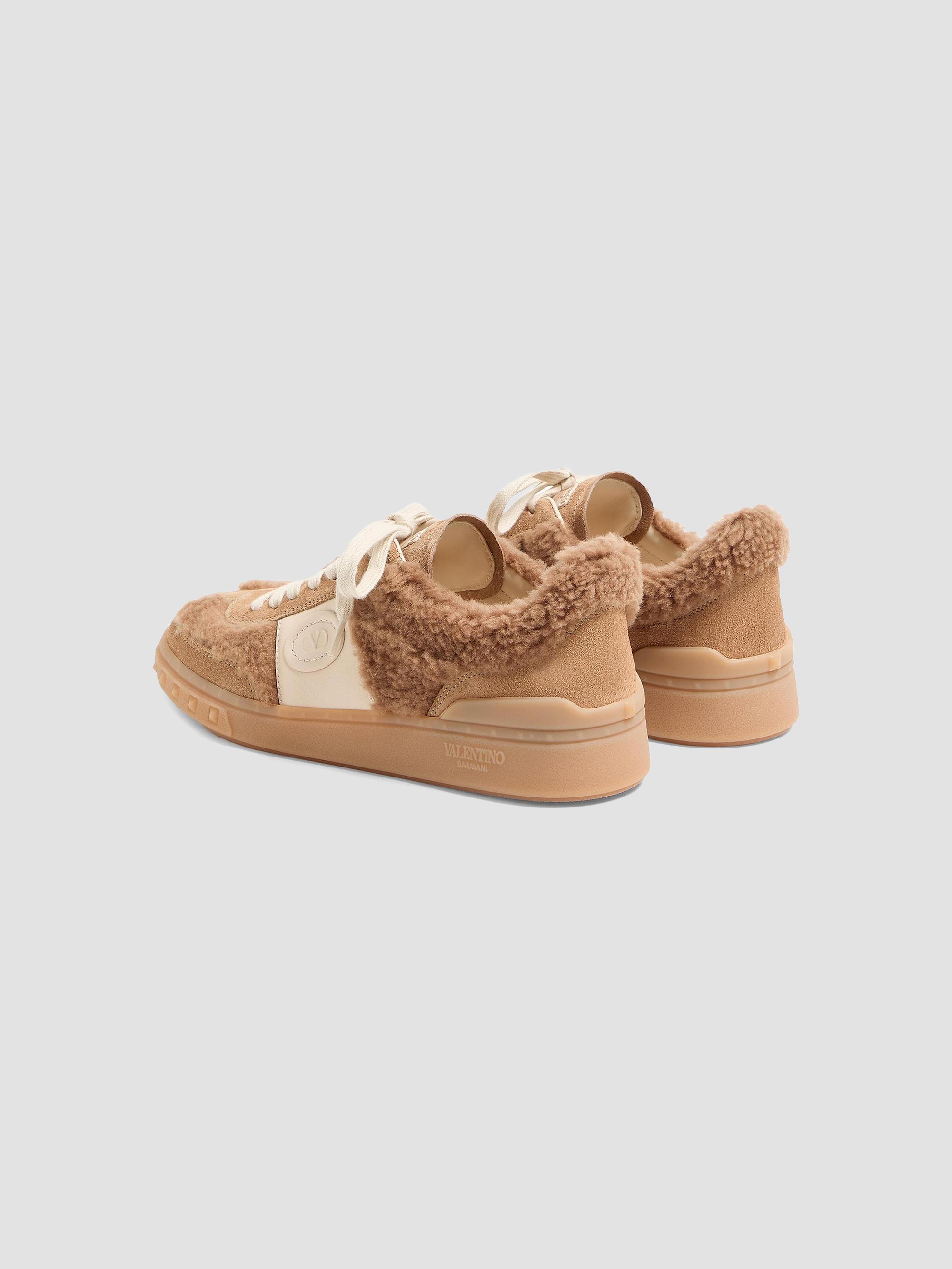 Valentino Garavani Upvillage Sneakers in Wool and Crust Leather