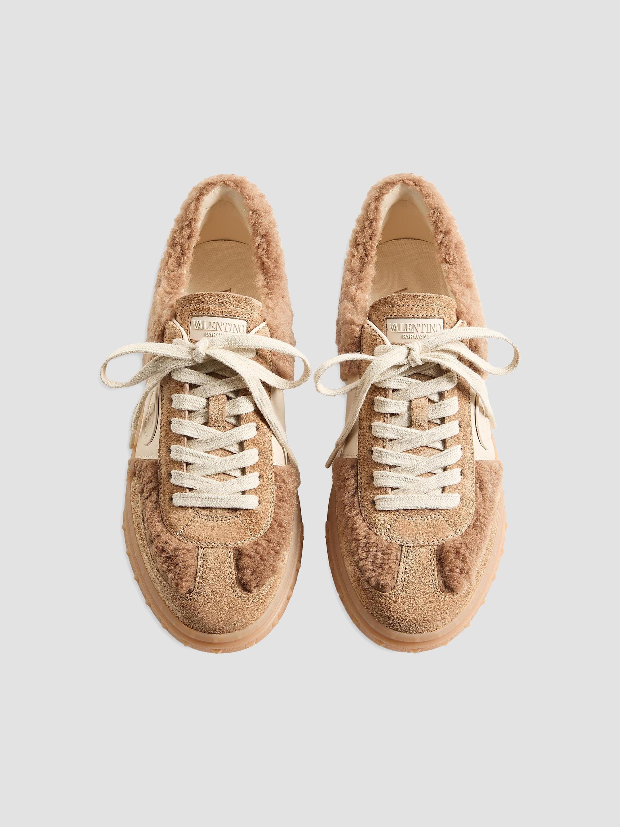 Valentino Garavani Upvillage Sneakers in Wool and Crust Leather