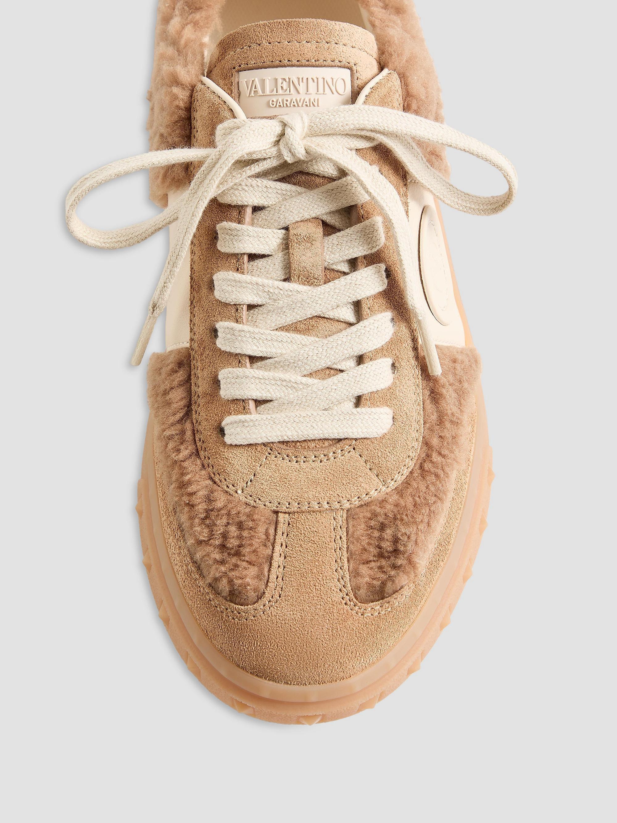 Valentino Garavani Upvillage Sneakers in Wool and Crust Leather