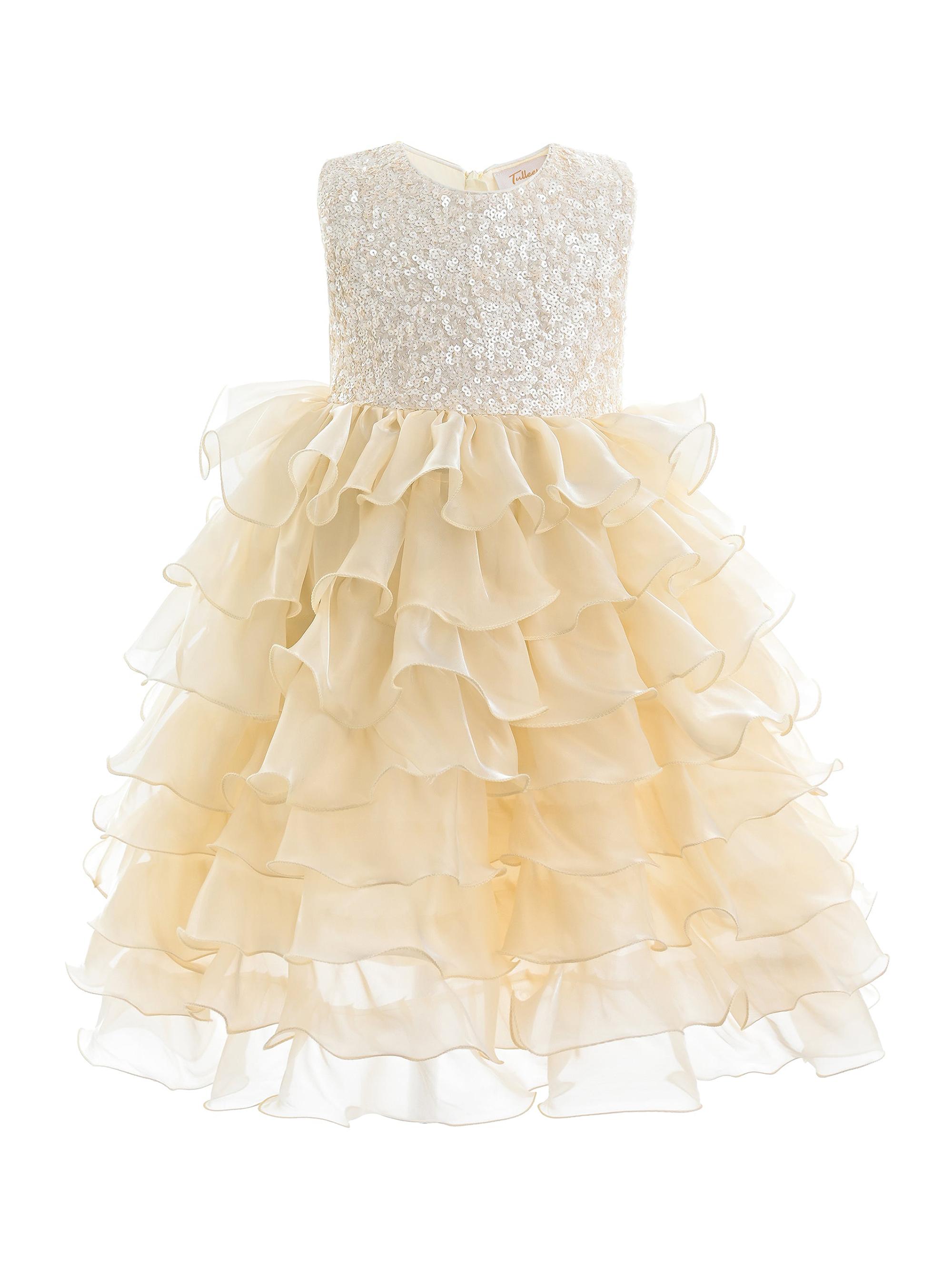 Tulleen Little Girl's & Girl's Leah Dress - Gold
