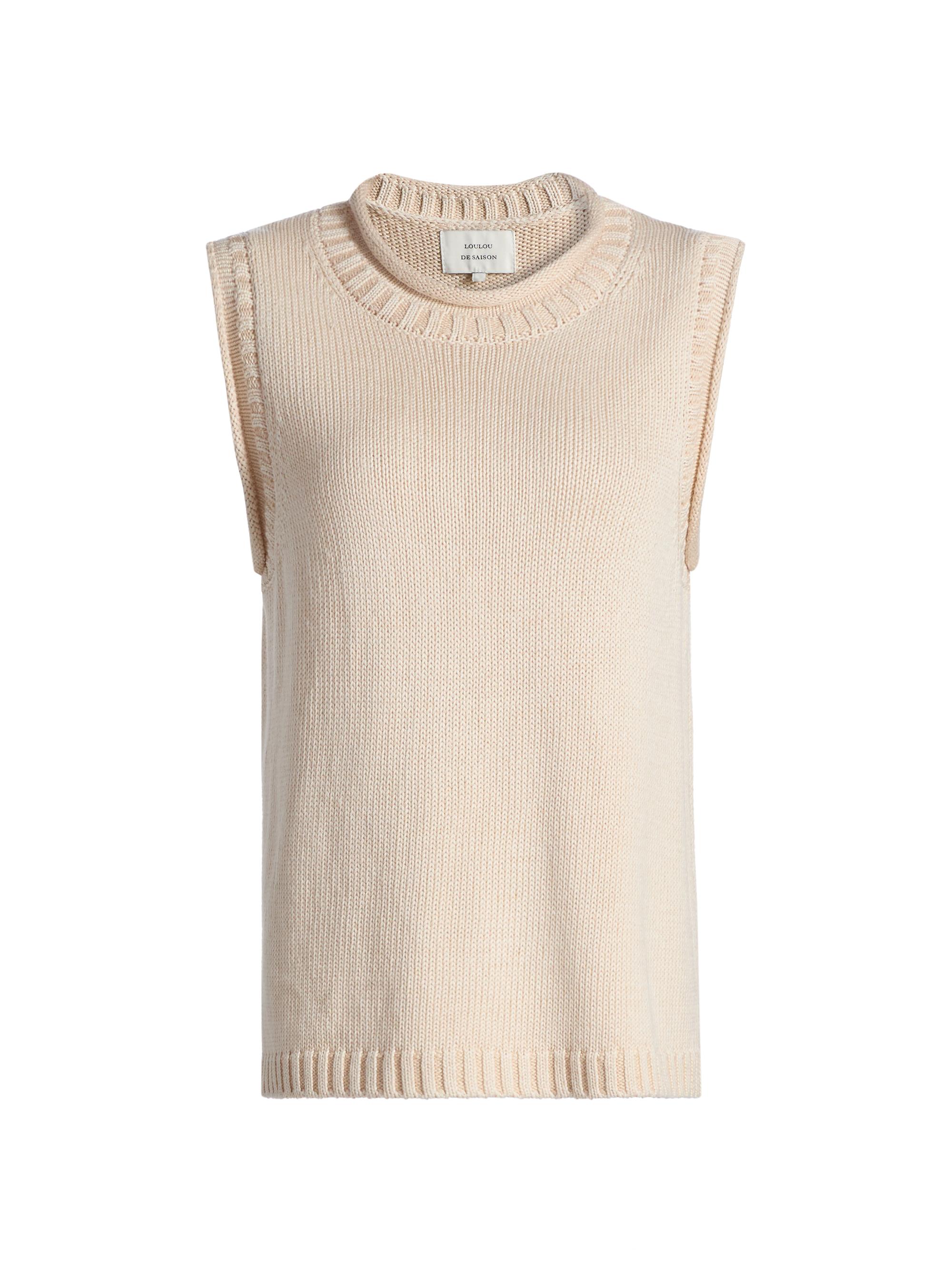 Loulou de Saison Women's Effy Boxy Sweater Vest - Natural