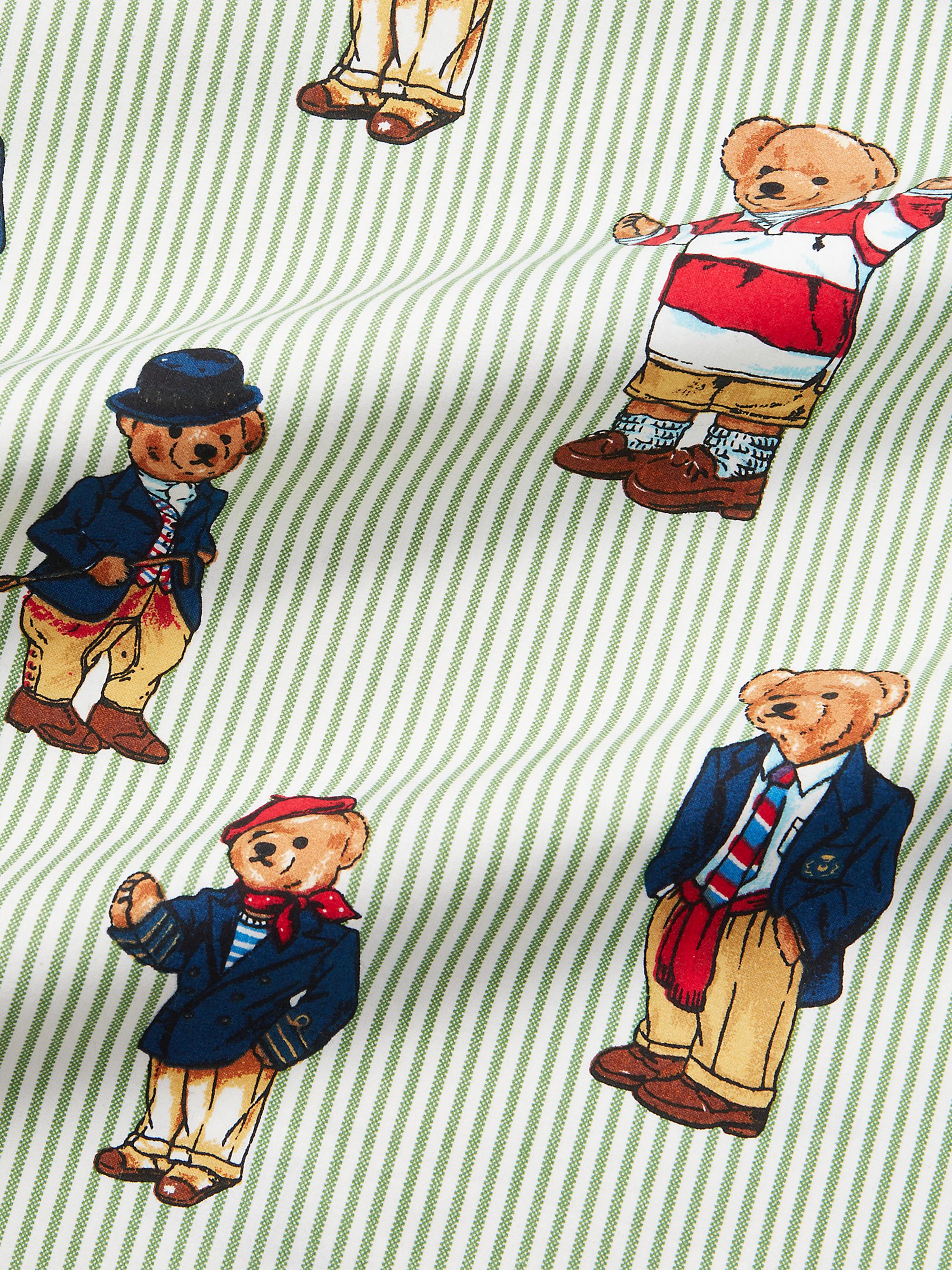 Ralph Lauren ポロベア　フィッテッドシート Ralph Lauren Polo Bear Striped Sheet Set | Saks Fifth Avenue