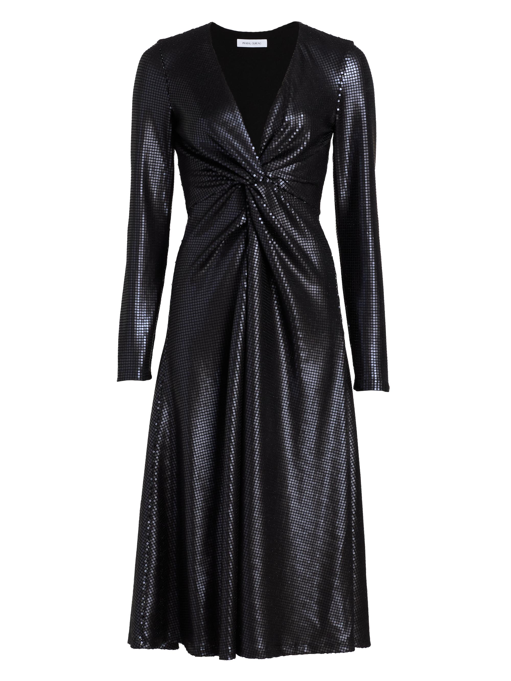 Prabal Gurung Women's Embellished Twist-Front Midi-Dress - Black