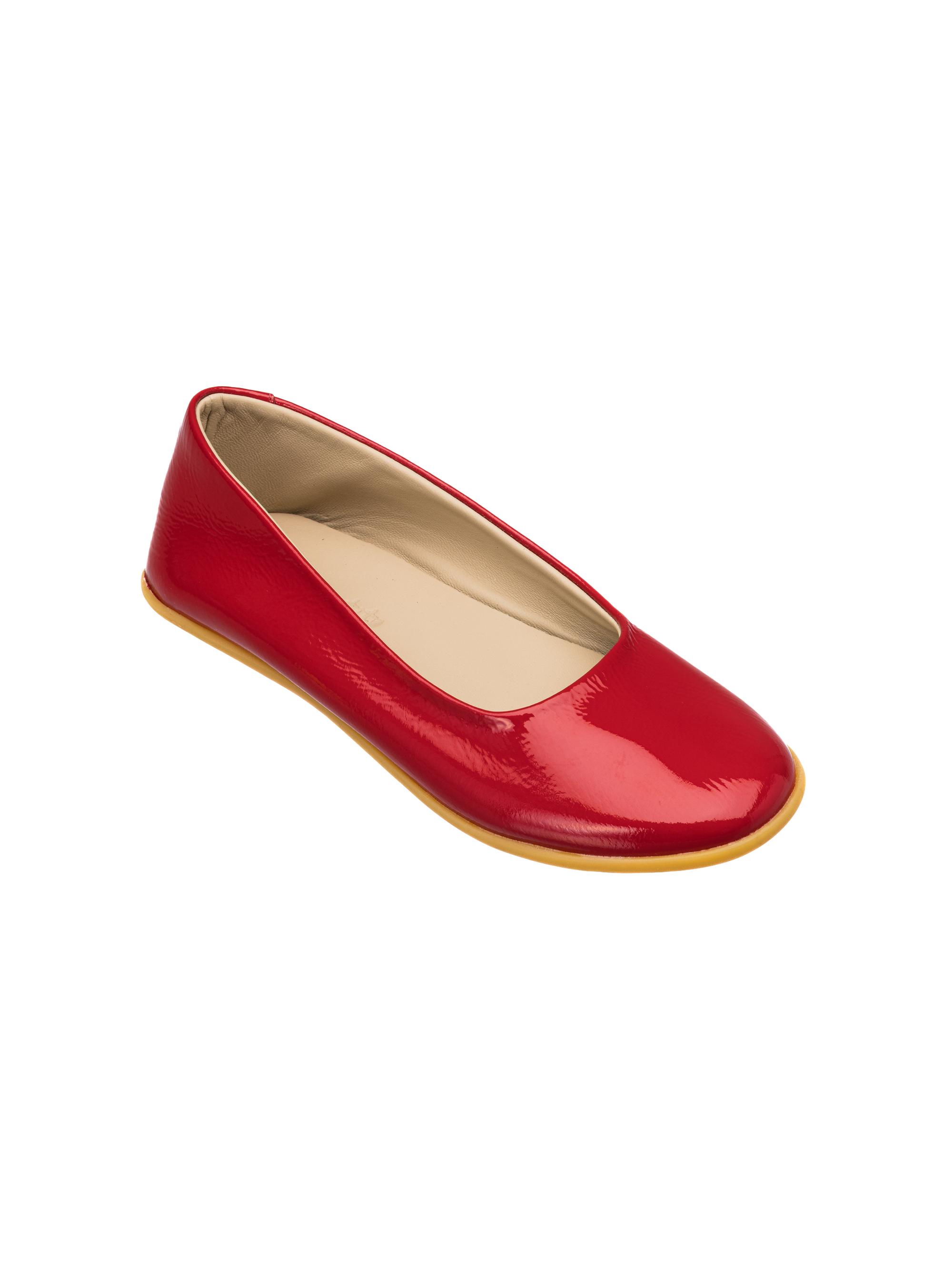Elephantito Little Girl's & Girl's Bare Patent Leather Ballerina Flats - Red 5 (Child)