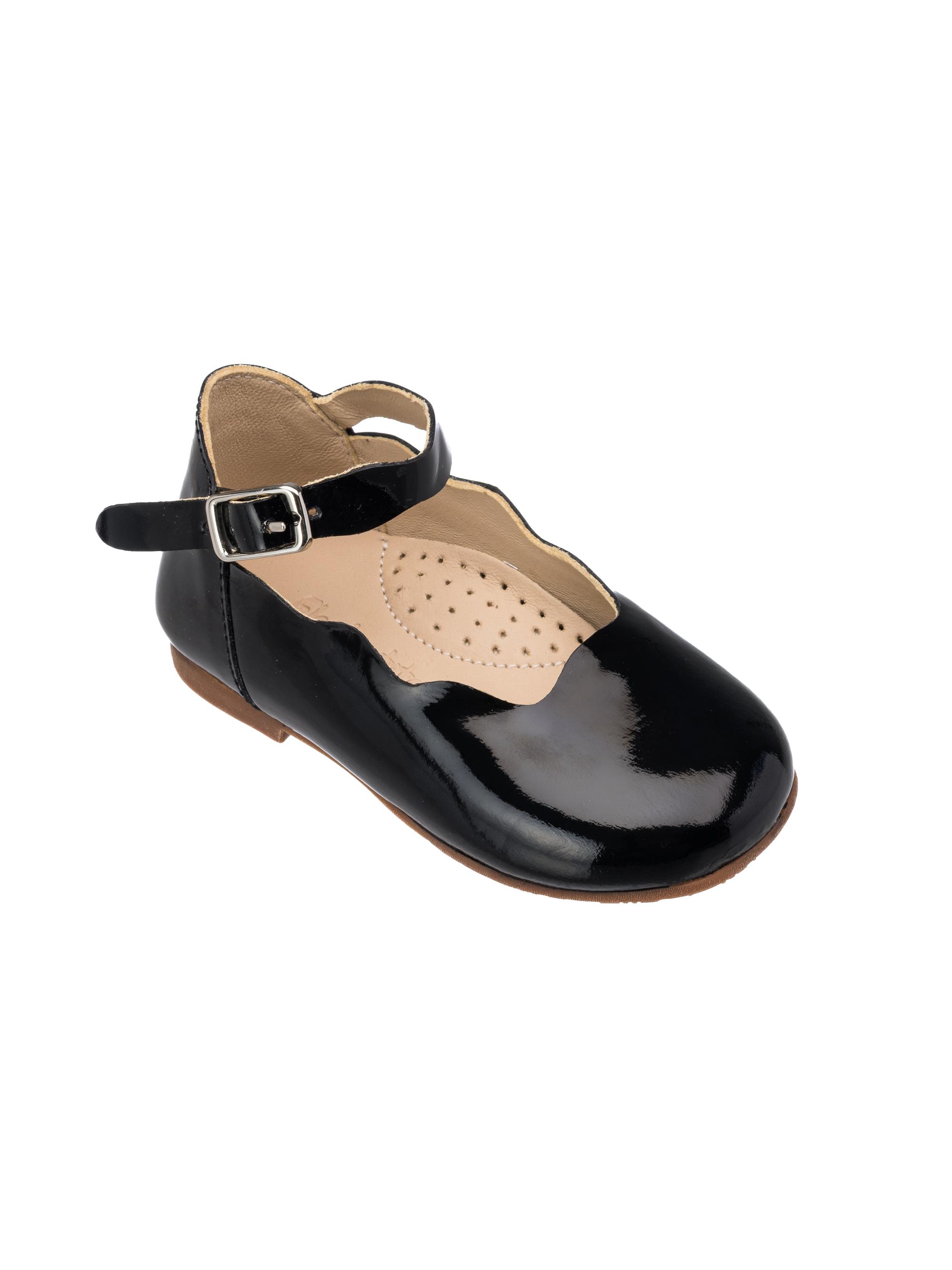 Elephantito Baby Girl's Ondina Scalloped Leather Ballet Flats - Black 6 (Baby) | Thumbnail 2