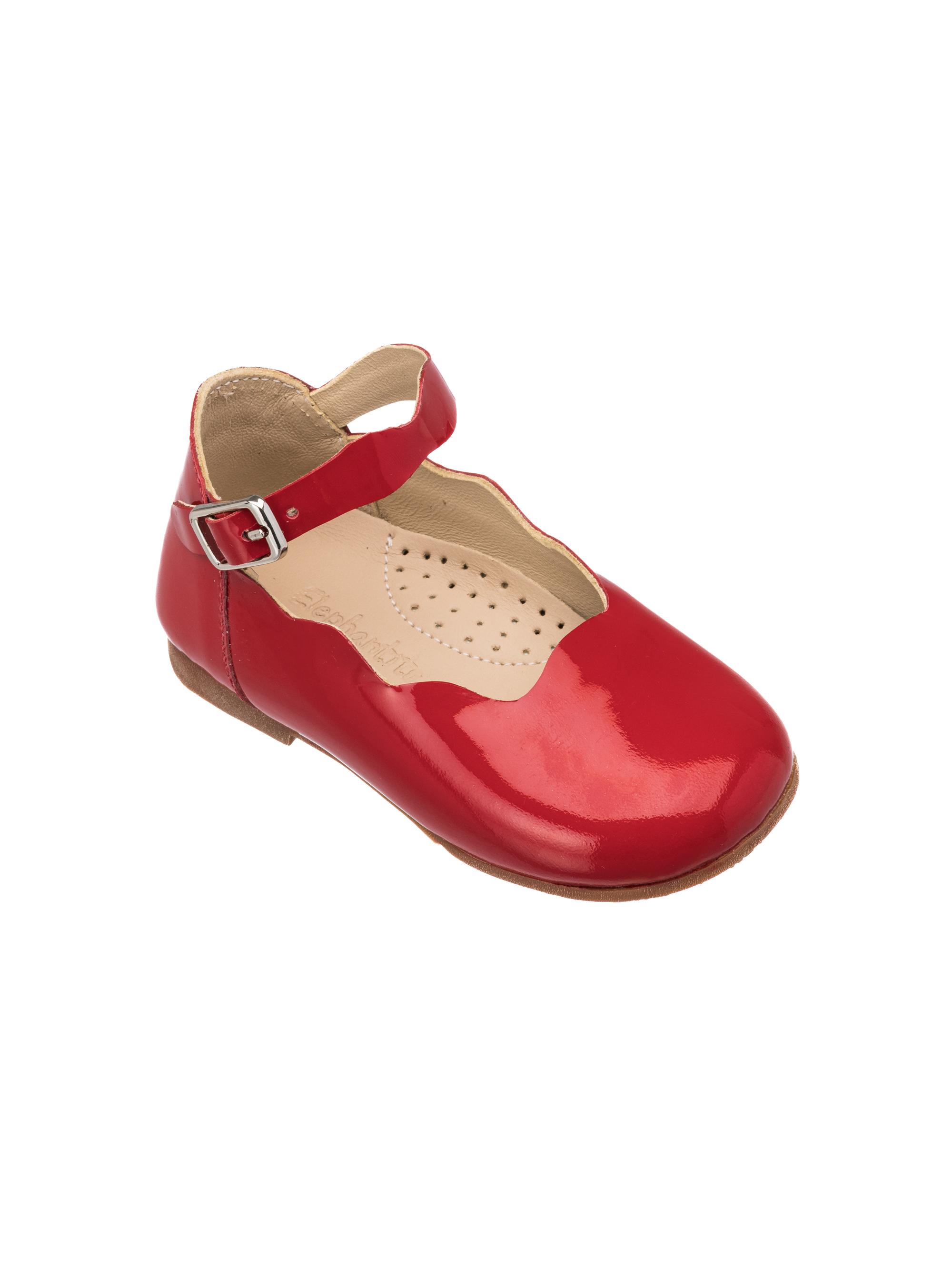 Elephantito Baby Girl's Ondina Scalloped Leather Ballet Flats - Red 6.5 (Baby) | Thumbnail 2