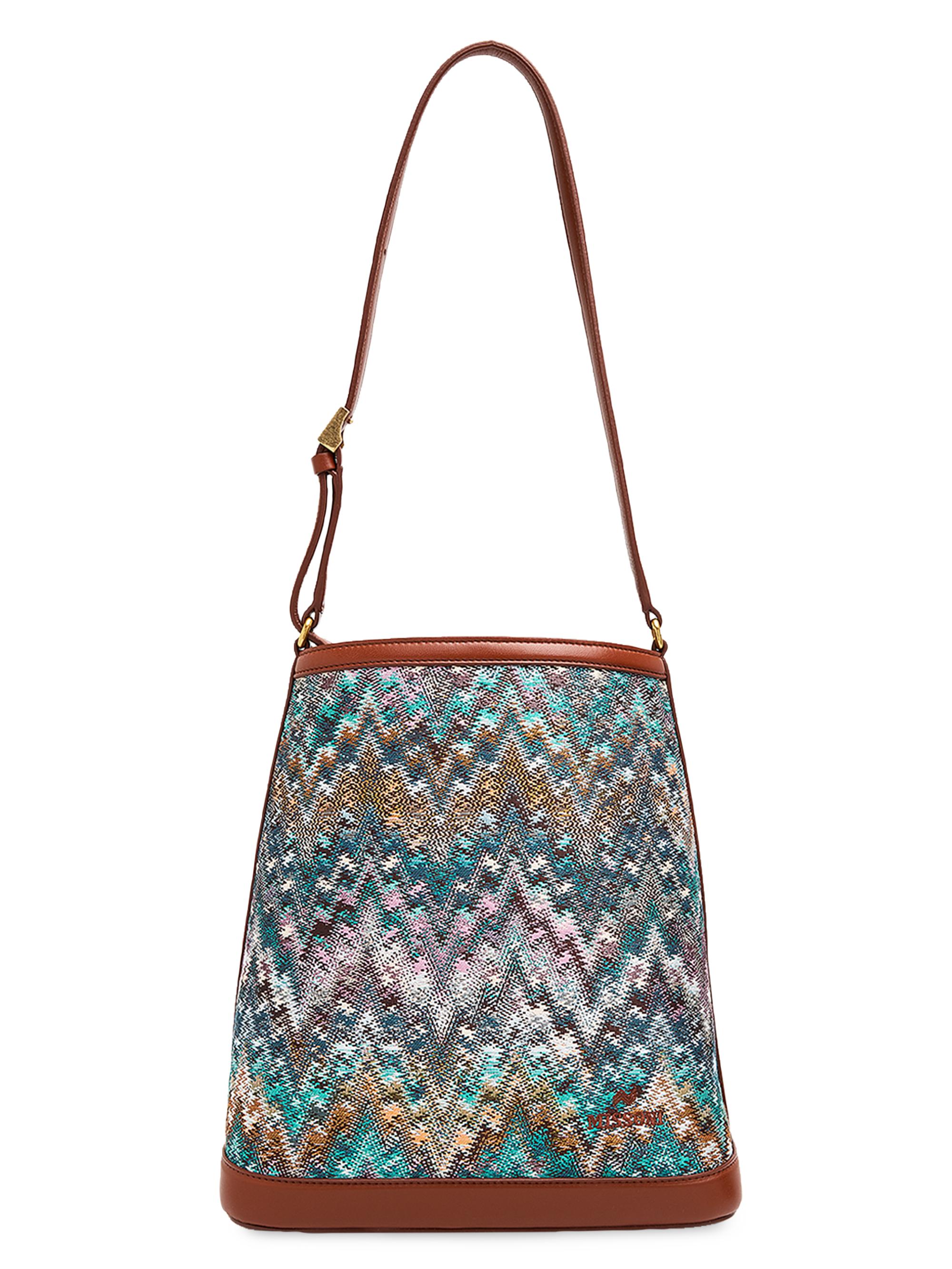 Missoni Women's Chevron Canvas & Leather Bucket Bag - Coop Brown