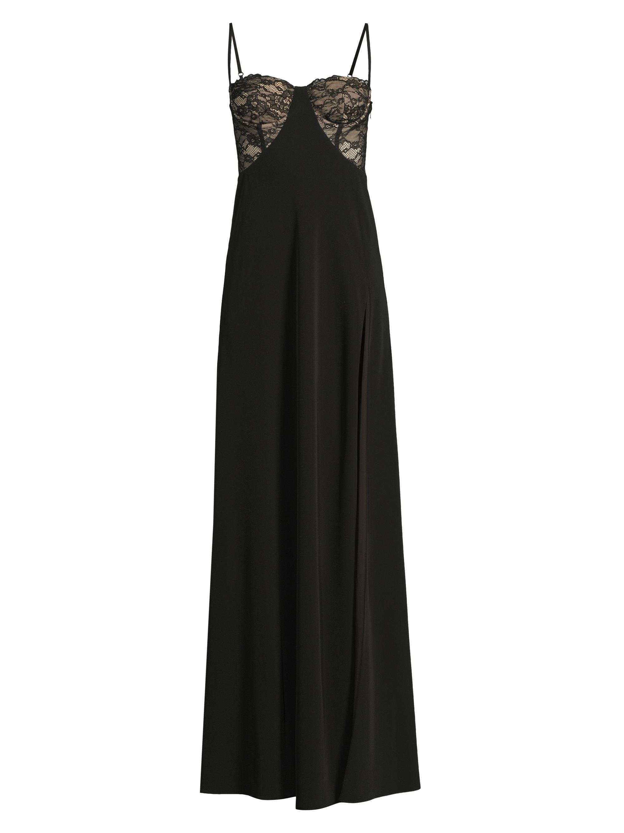 Coressa Lace-Trimmed Bias-Cut Gown