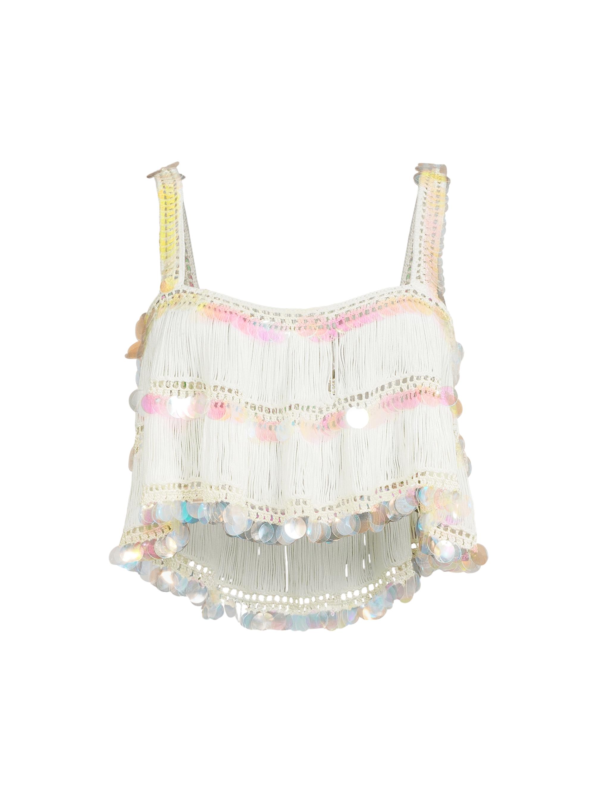 My Beachy Side Women's Viola Crochet-Knit Sequined Tankini Top -