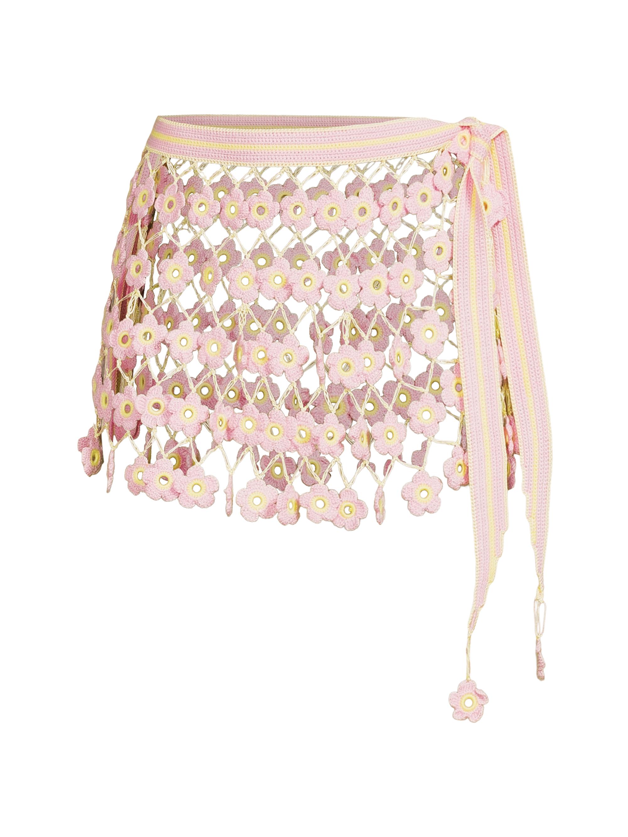 My Beachy Side Women's Fleur Hand-Crocheted Cover-Up Miniskirt - Baby Pink