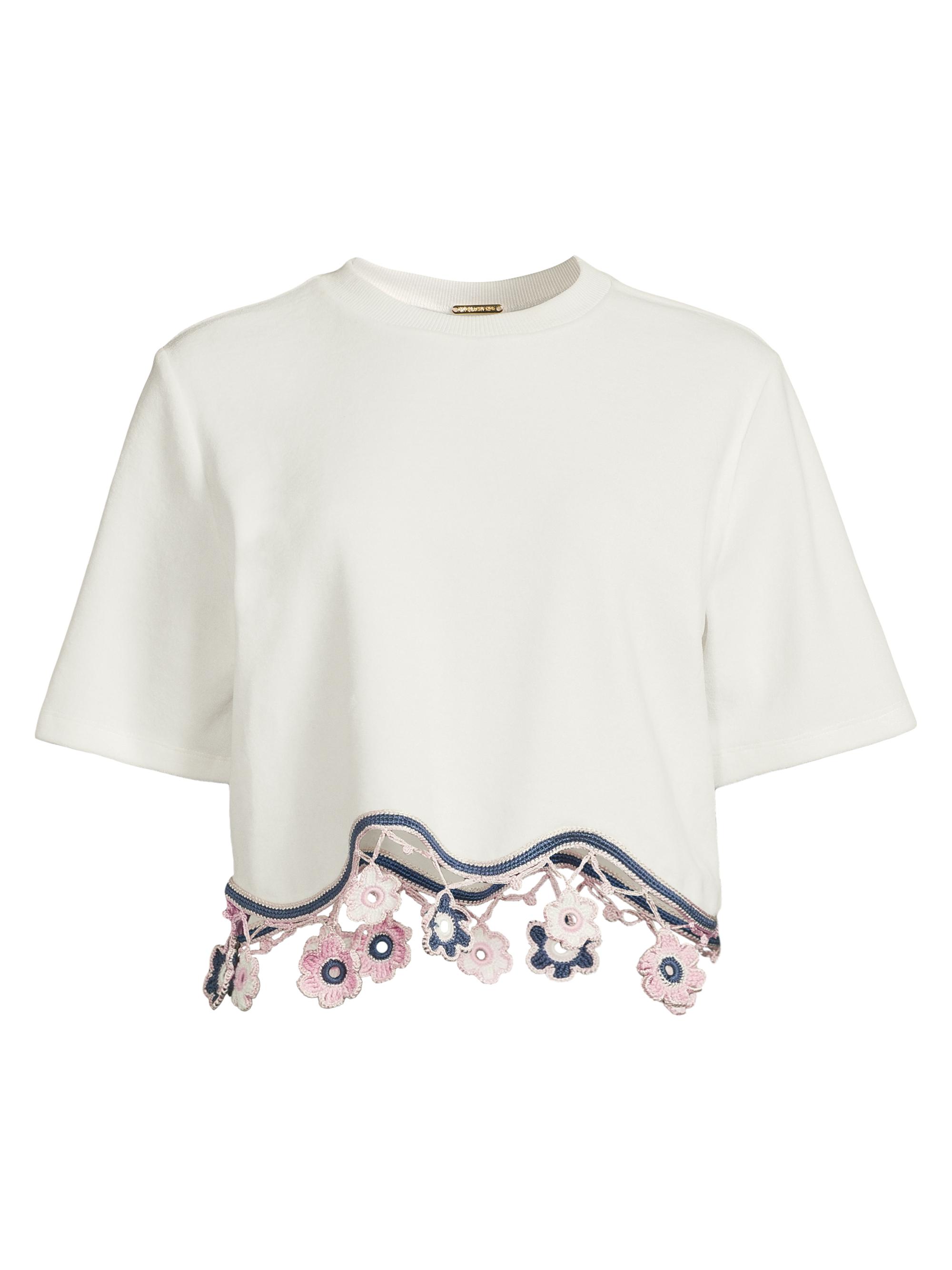 My Beachy Side Women's Peony Crocheted Hem Cover-Up Top -