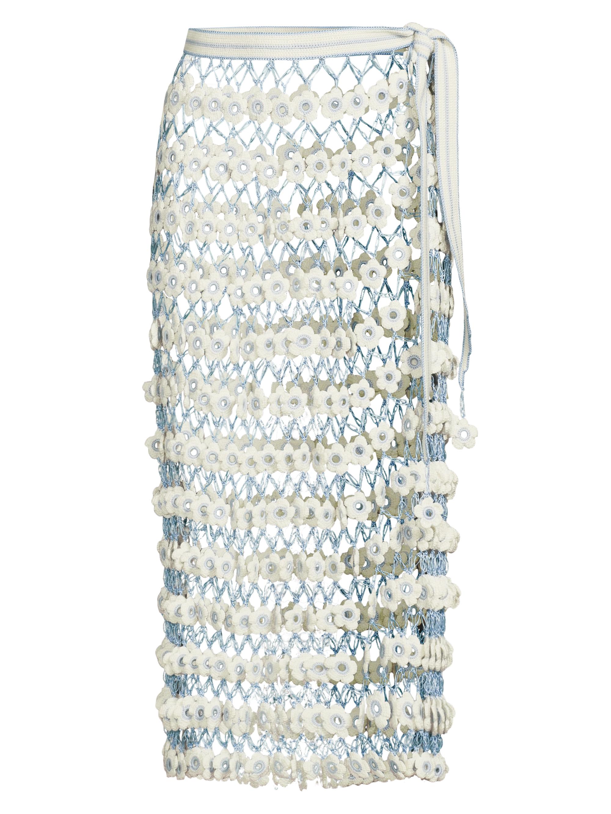 My Beachy Side Women's Fleur Hand-Crocheted Cover-Up Maxi Skirt - Baby Blue
