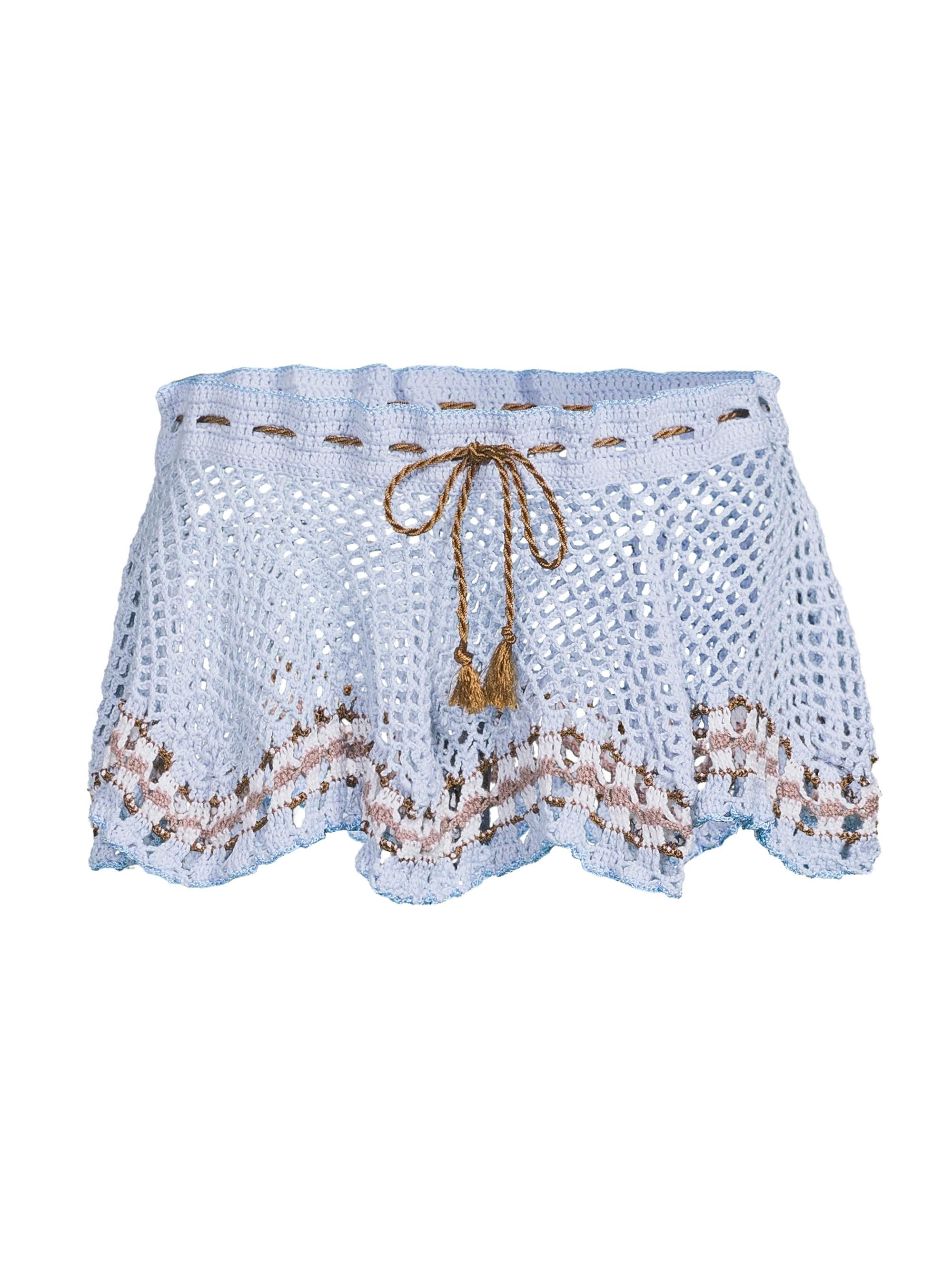 My Beachy Side Women's Tula Hand-Crocheted Miniskirt - Baby Blue