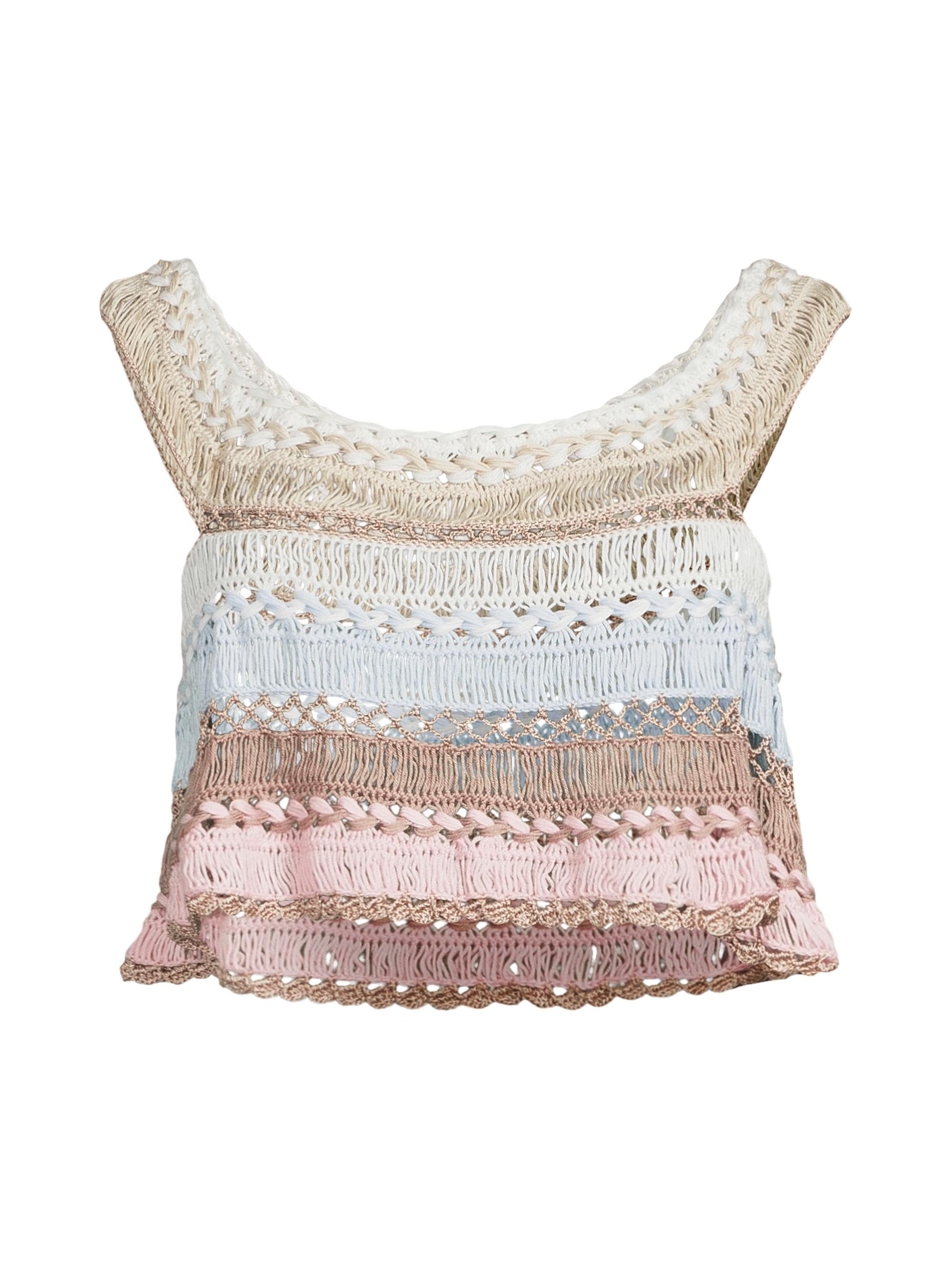 My Beachy Side Women's Cleo Crochet-Knit Cotton-Blend Crop Top - Cotton Candy