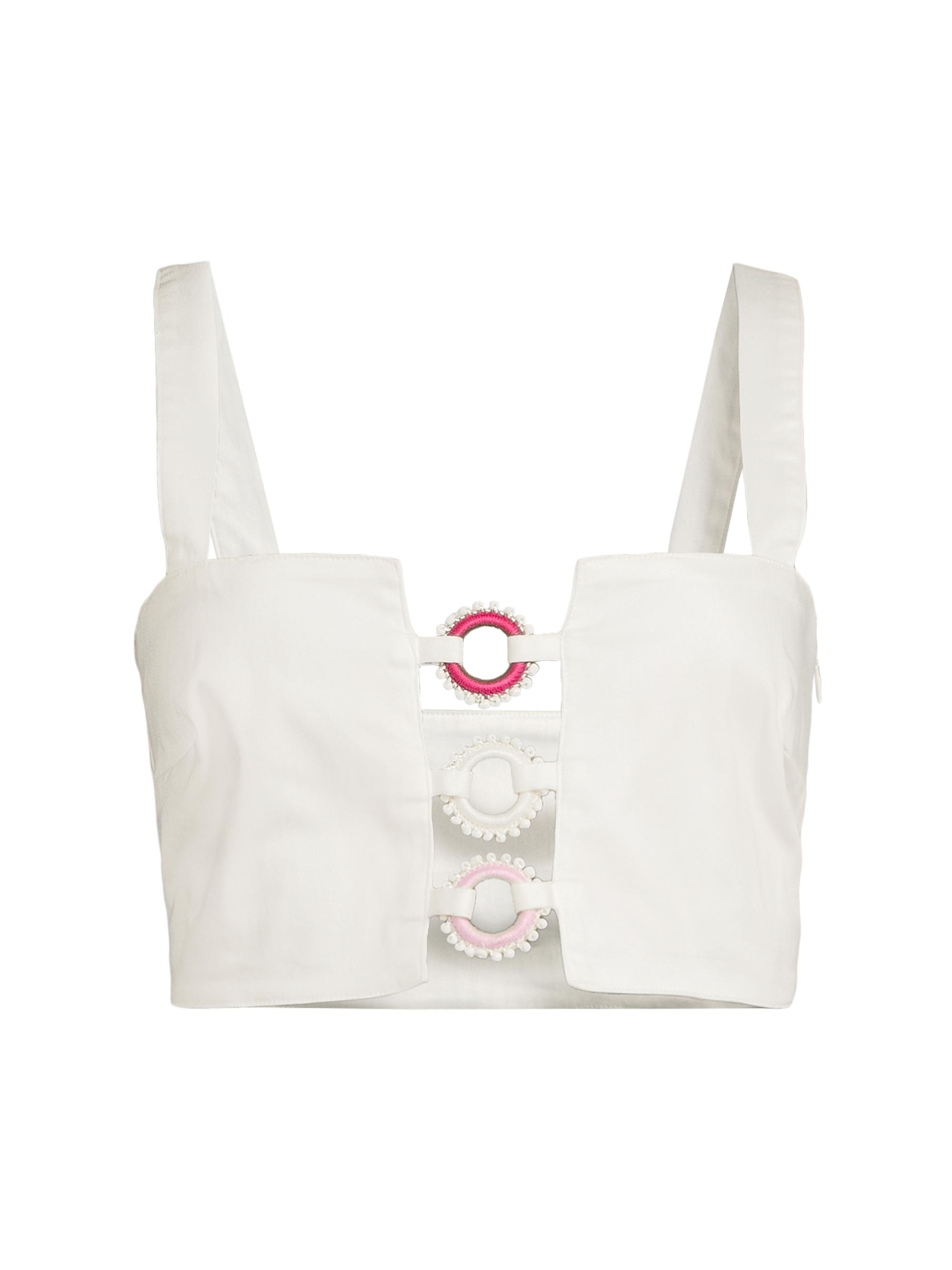 My Beachy Side Women's Palma Cut-Out Cropped Top - Pink