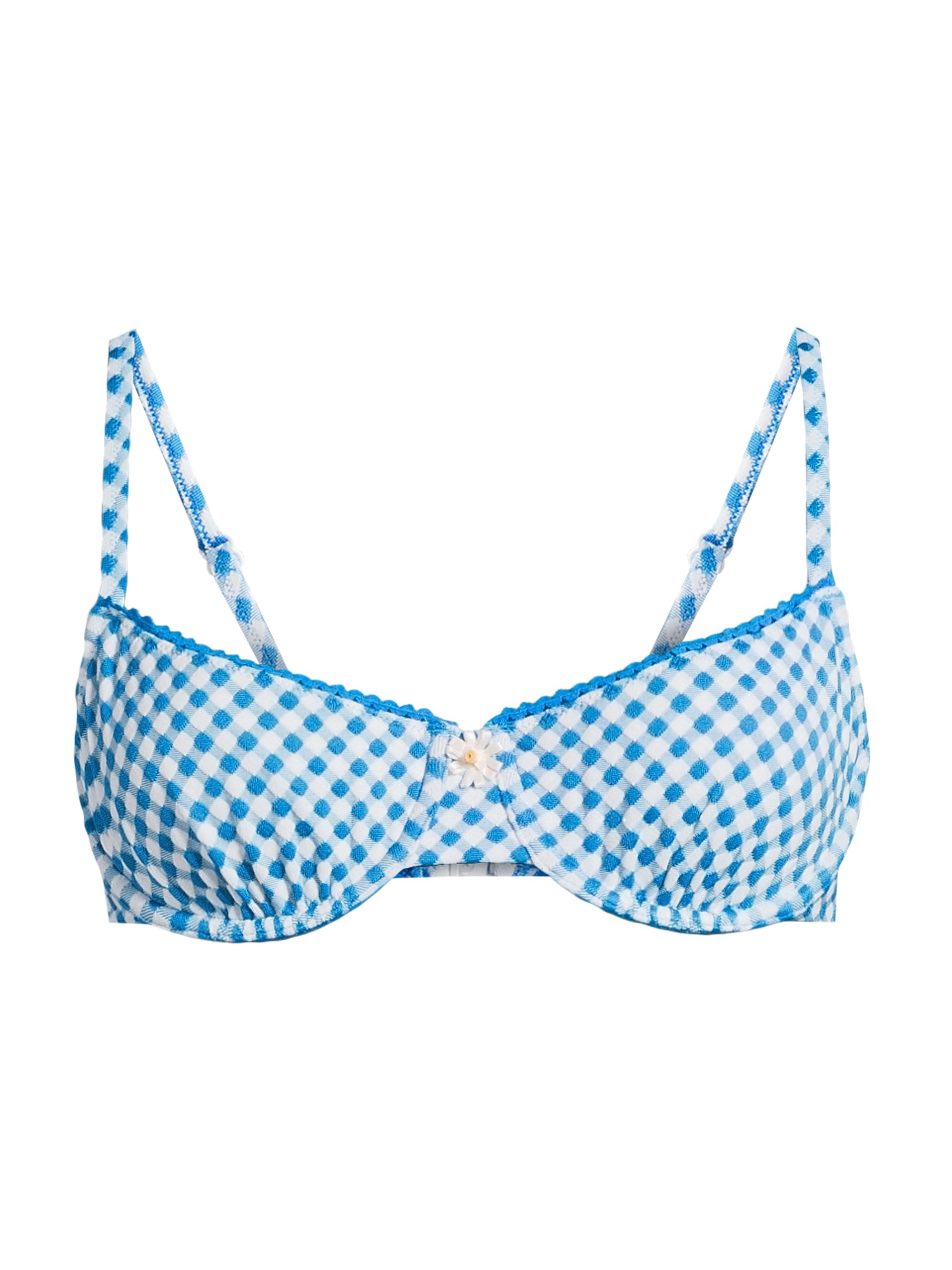 Solid & Striped Women's The Daphne Gingham Bikini Top - Cosmic Blue Gingham