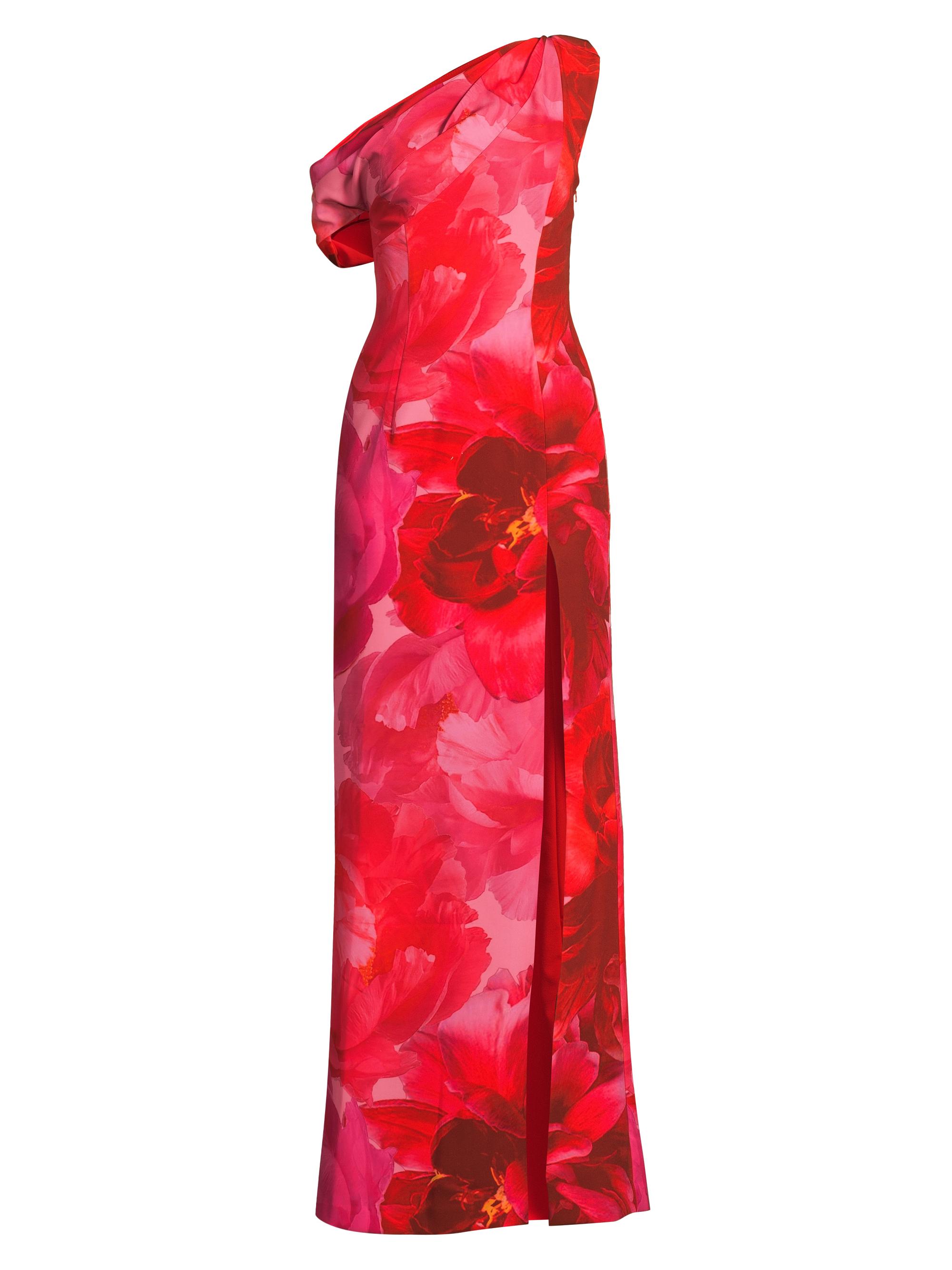 Evara Floral One-Shoulder Gown