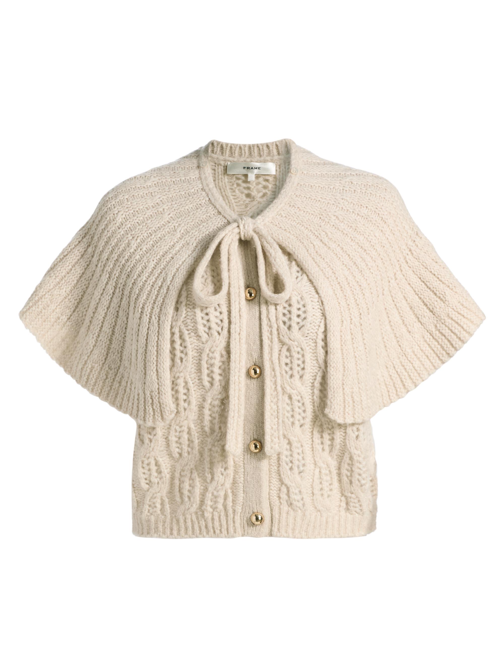 FRAME Women's Cape Cardi Merino Wool-Blend Cardigan - Fawn