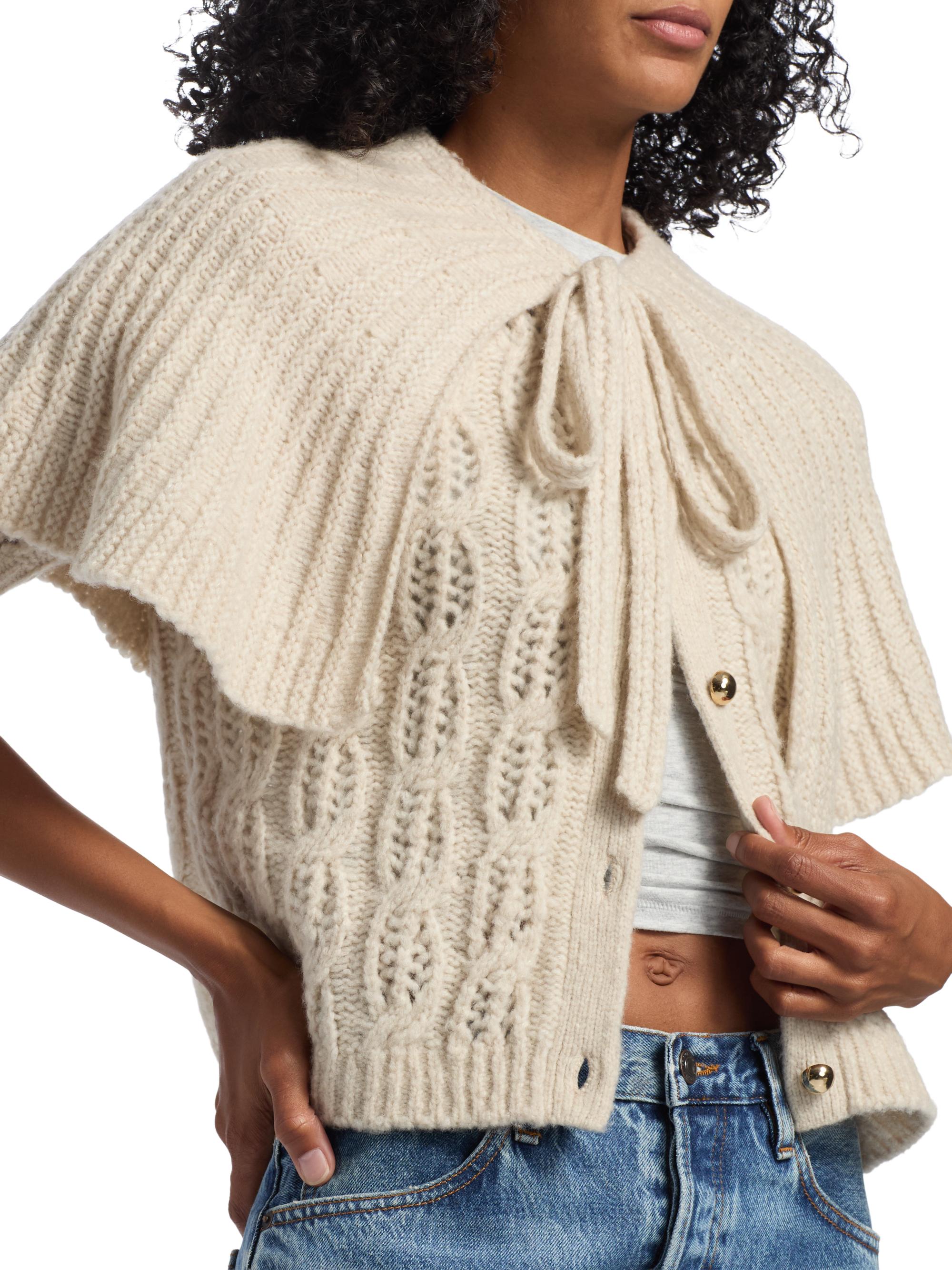 FRAME Cape Cardi Merino Wool-Blend Cardigan | Saks Fifth Avenue
