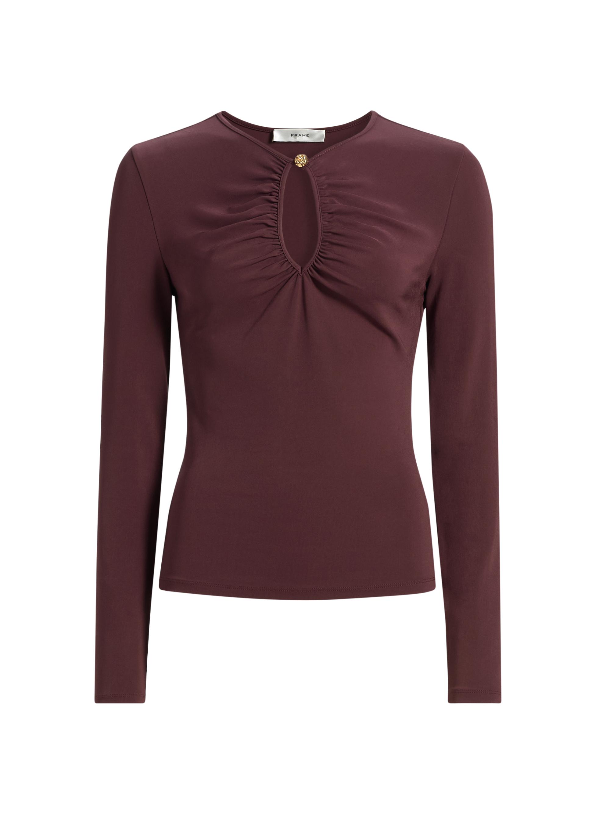 FRAME Women's The Keyhole Matte Jersey Top - Cabernet