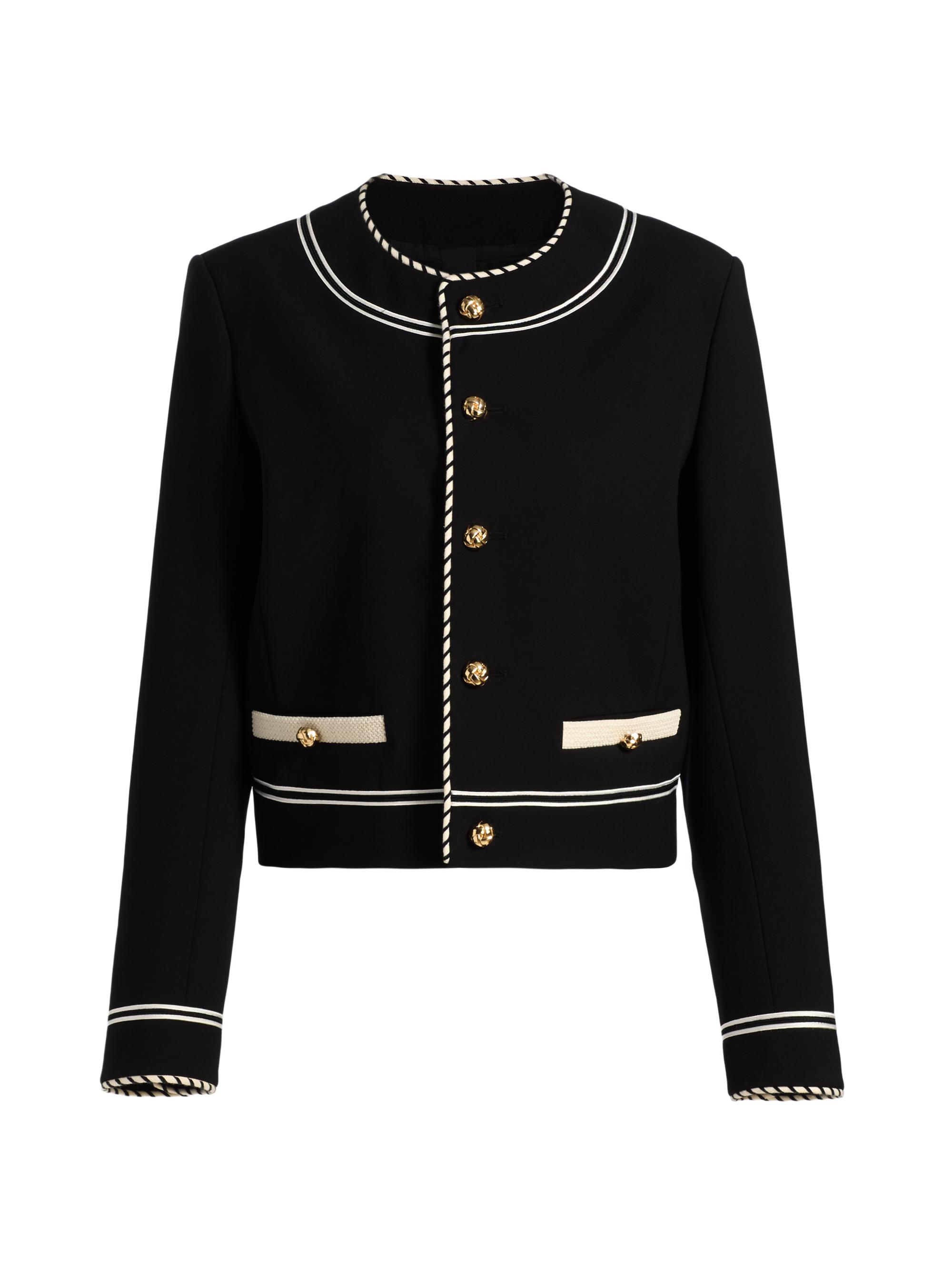 L'AGENCE Yari Denim Collarless Jacket | Saks Fifth Avenue