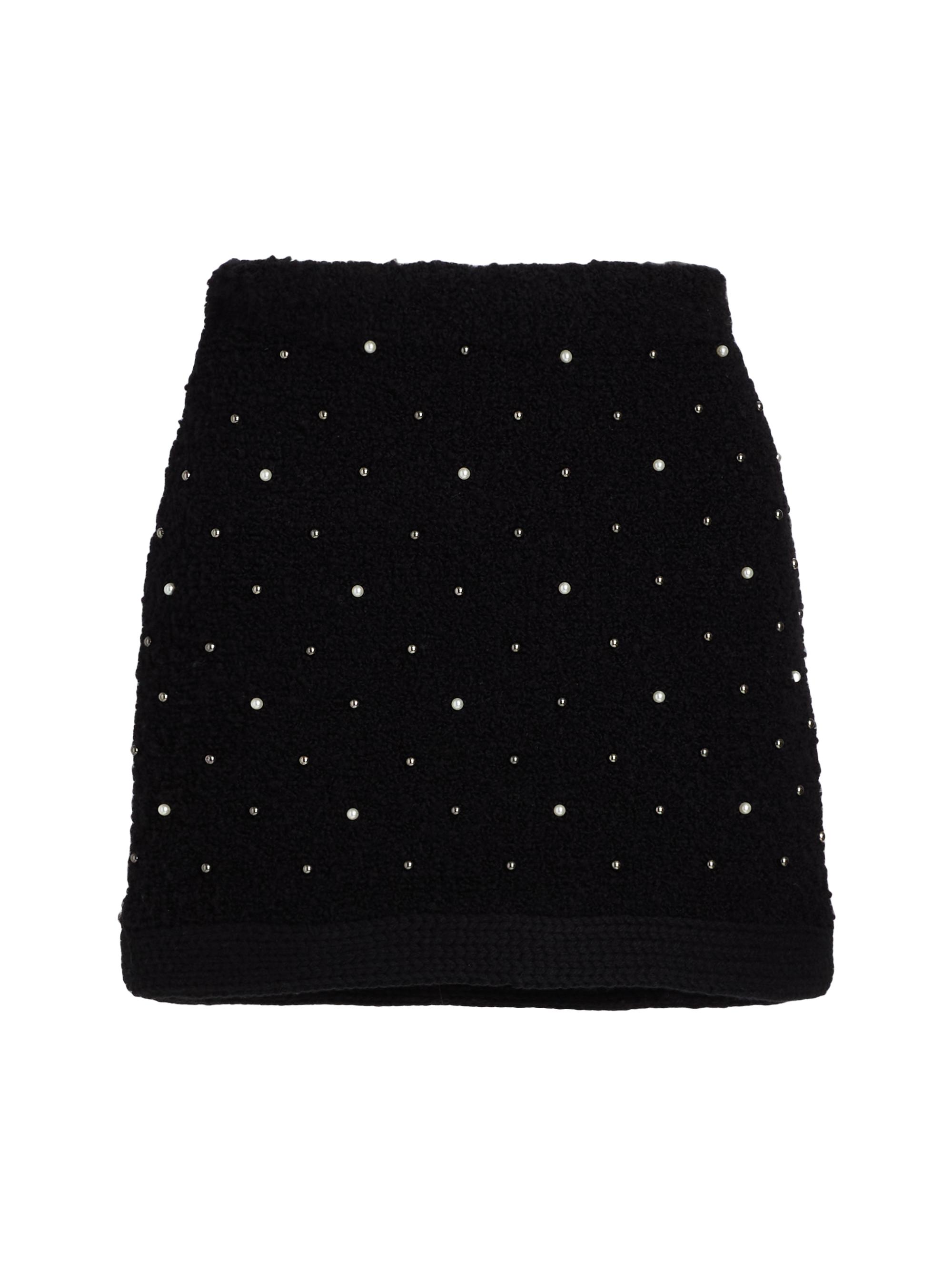 FRAME Women's The Embellished Knit Miniskirt - Black