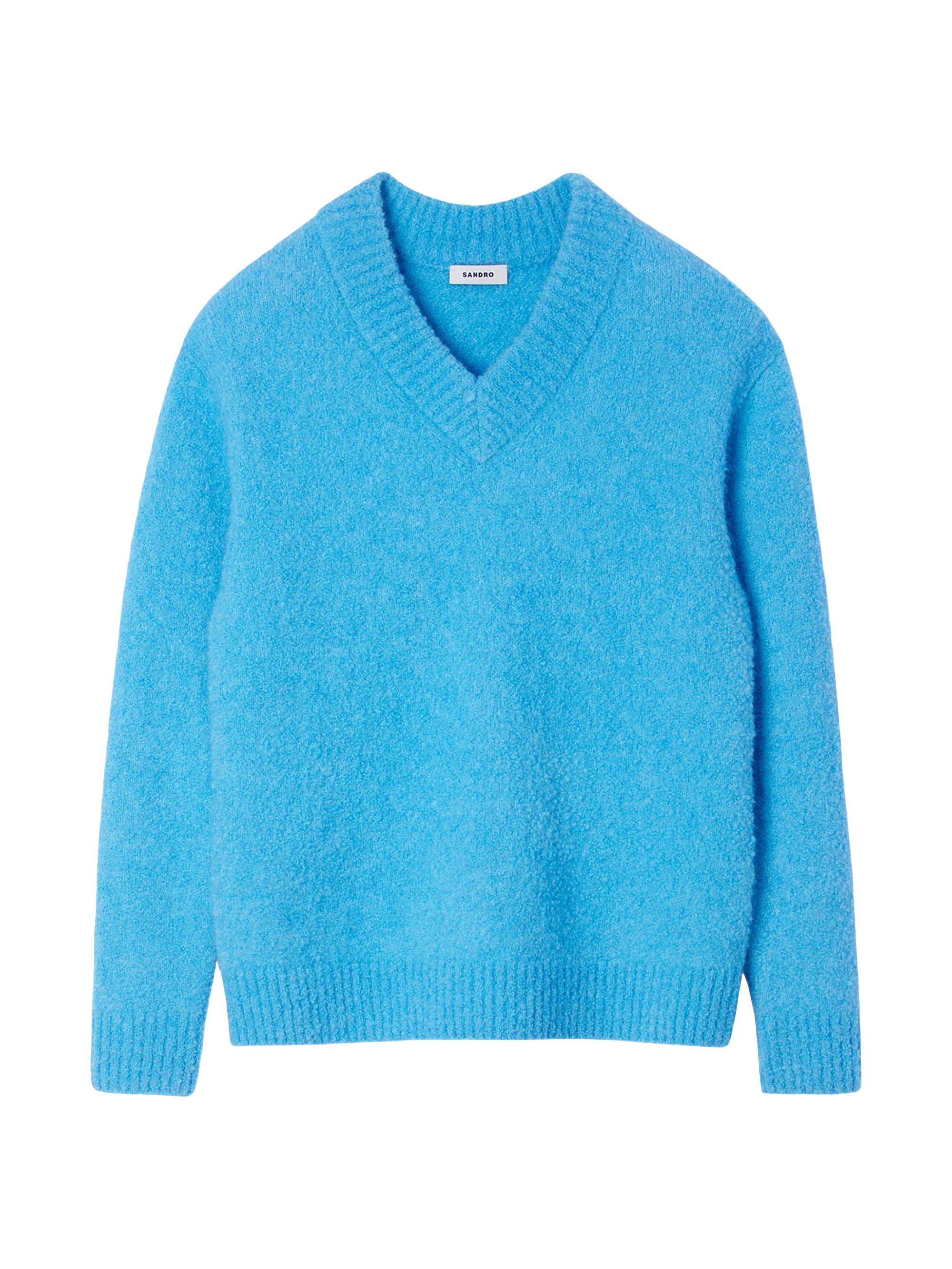 Sandro Men's V-Neck Long-Sleeve Jumper - Turquoise