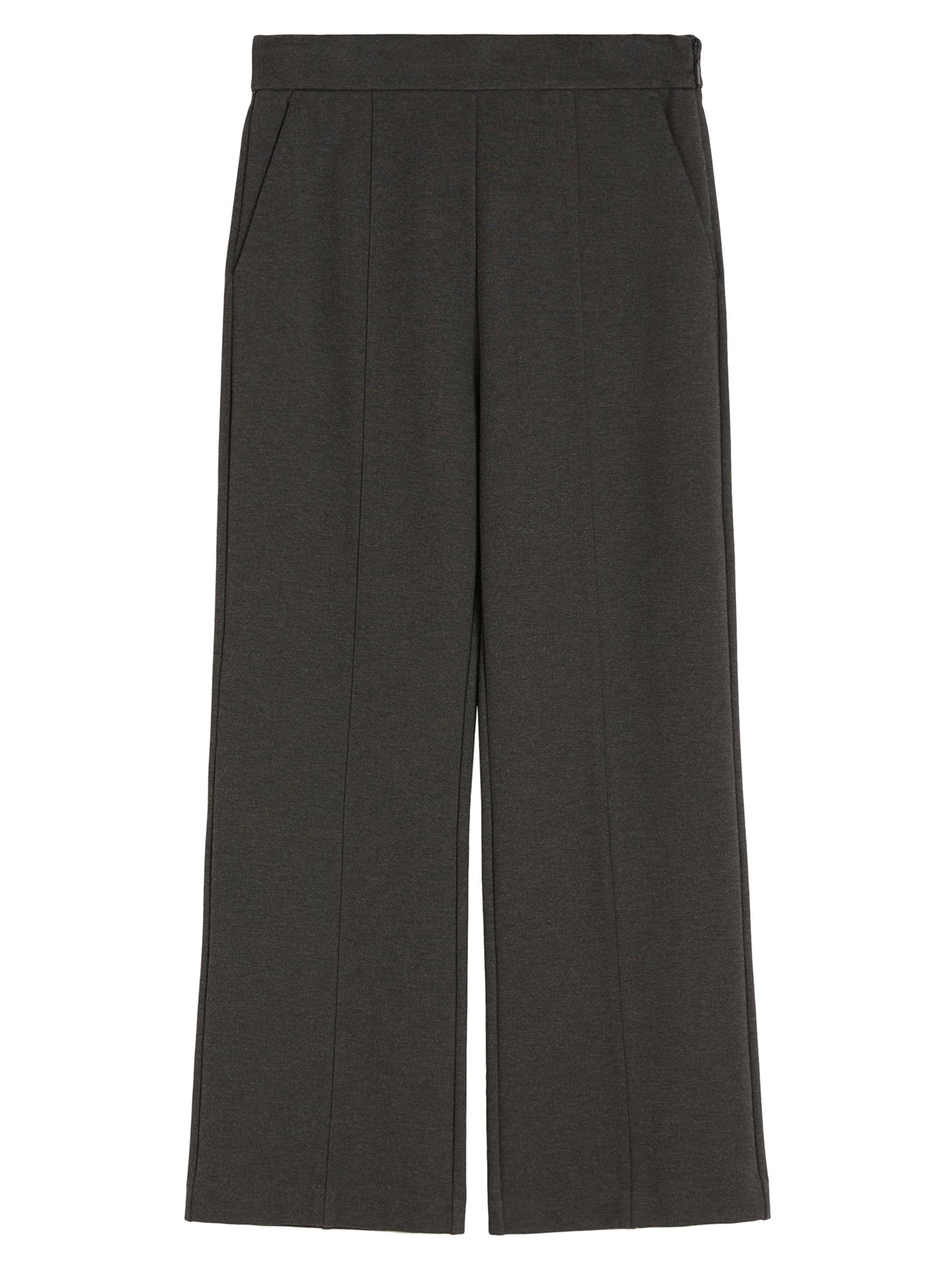 MM Max Mara Women's Flared Jersey Trousers - Dark Grey Melange