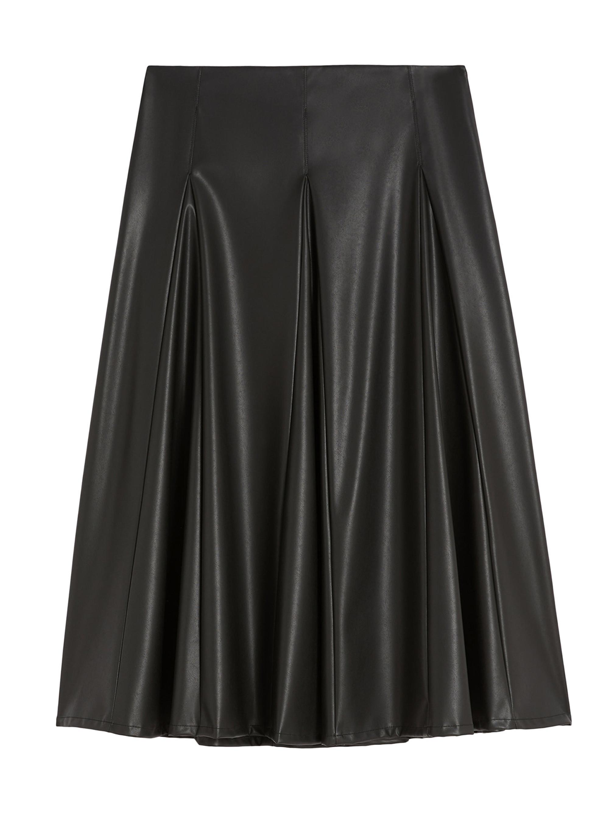 MM Max Mara Women's Coated Jersey Skirt - Black