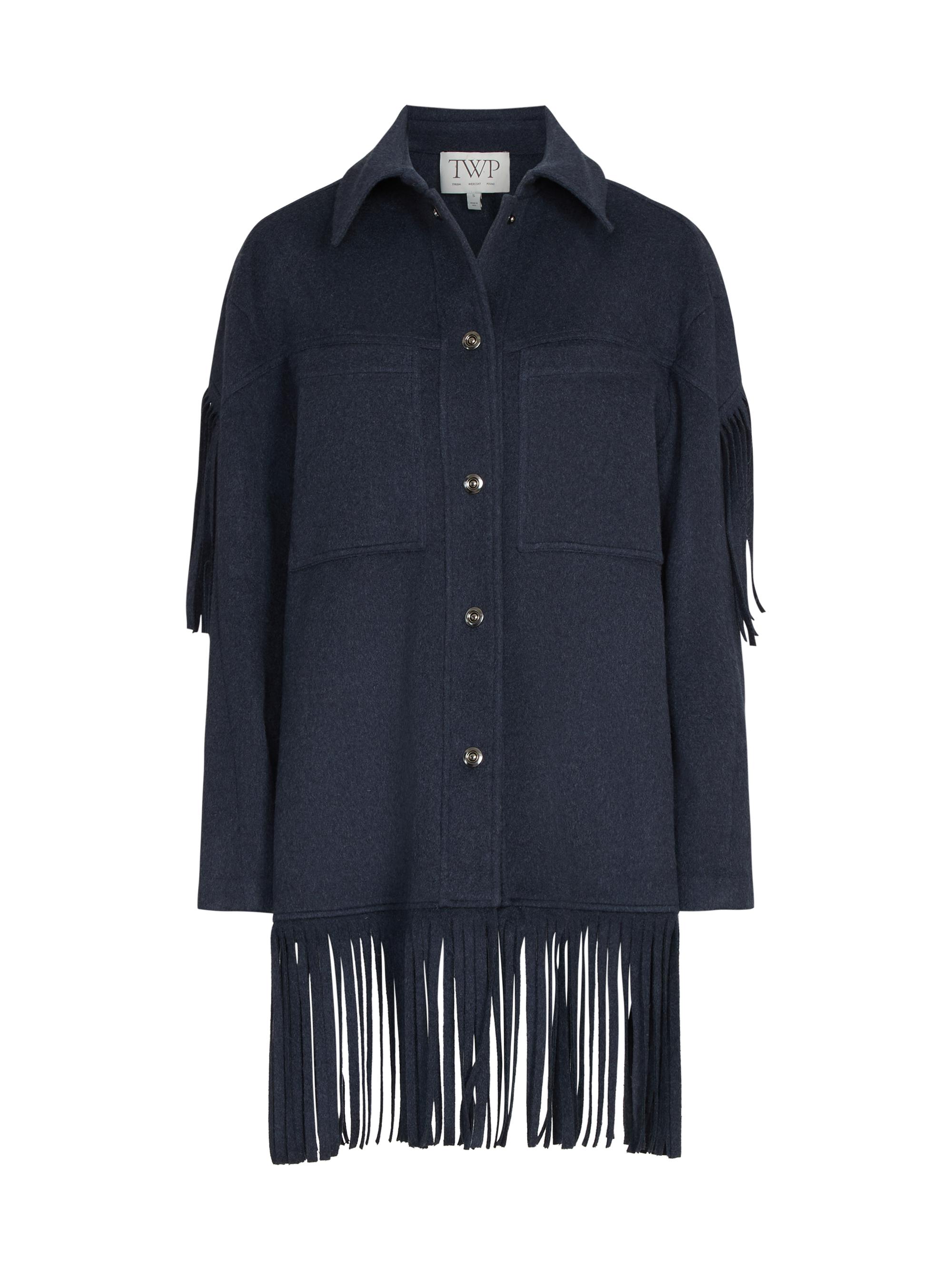 TWP Women's Midnight Cowboy Fringed Cashmere Jacket - Midnight