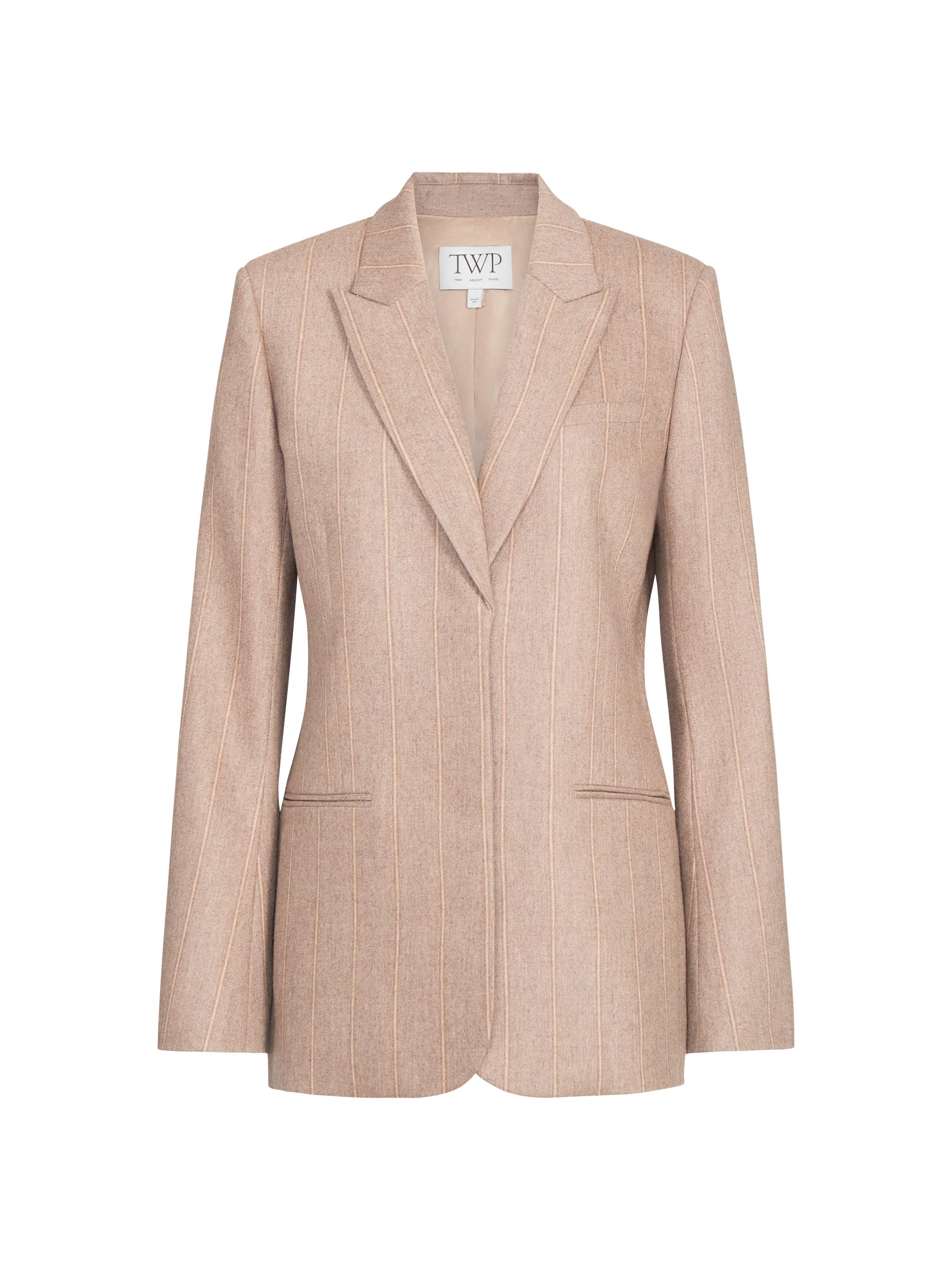 TWP Women's Sweet Pea Striped Wool-Blend Blazer - Timber Wolf Multi