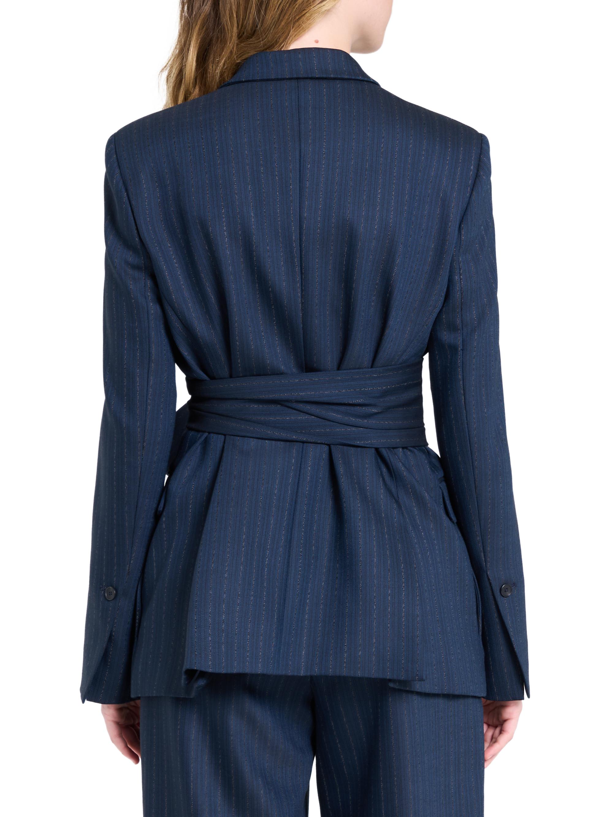 TWP Delancey Striped Stretch-Wool Belted Blazer | Saks Fifth Avenue
