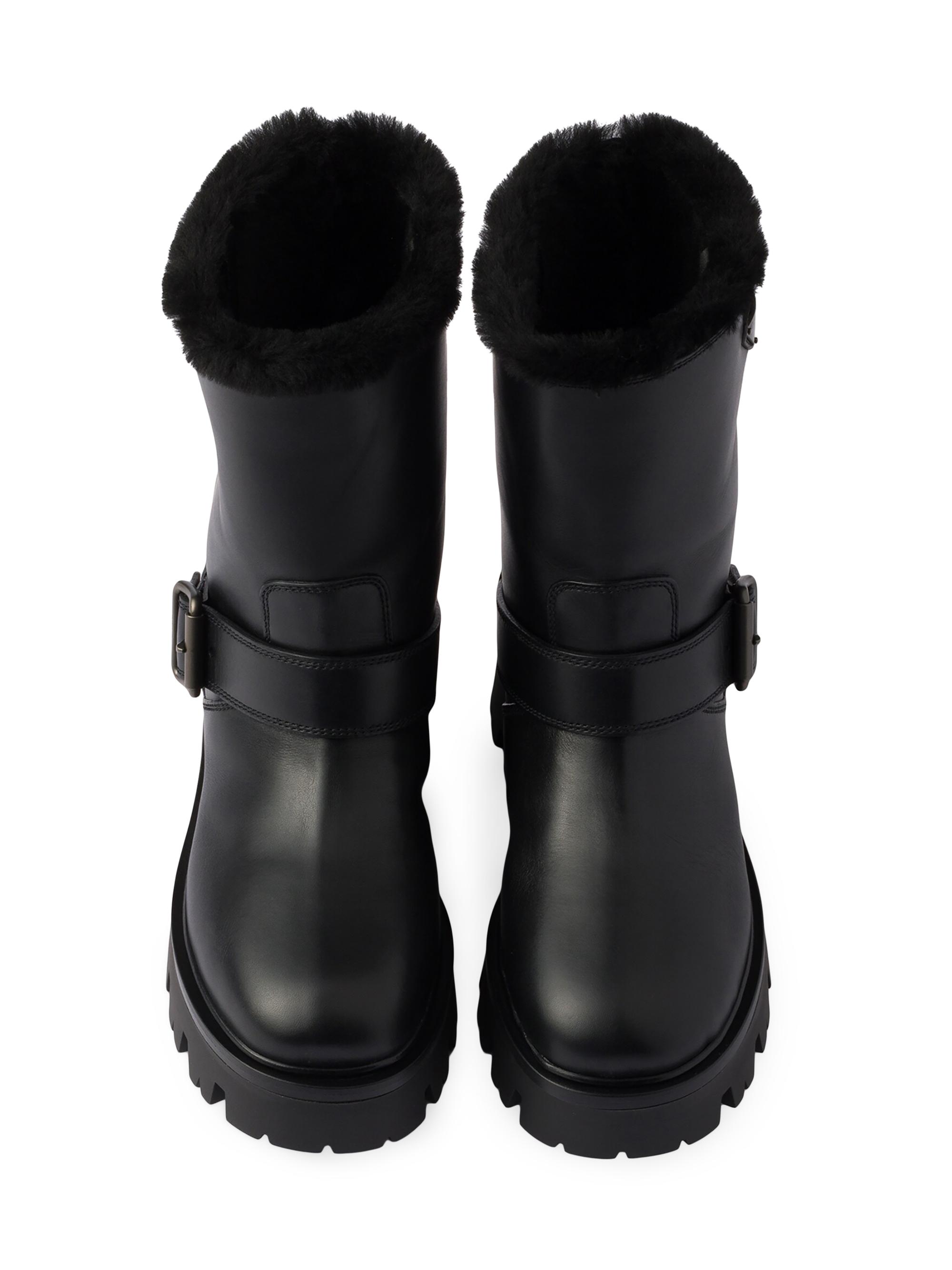 Prada Leather and Shearling Booties | Saks Fifth Avenue