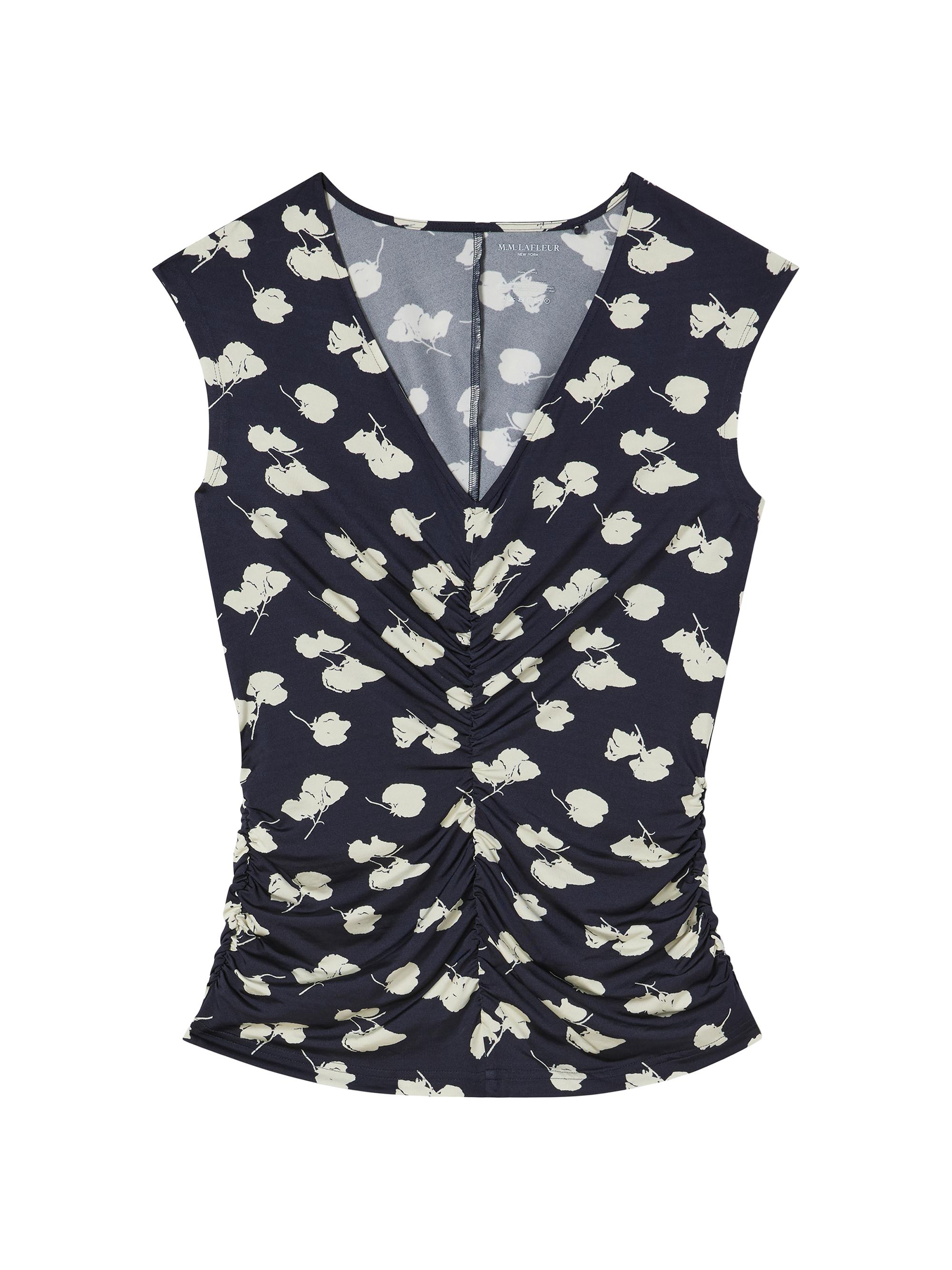 M.M.LaFleur Women's Franka Ruched Top Jersey - Petal Print