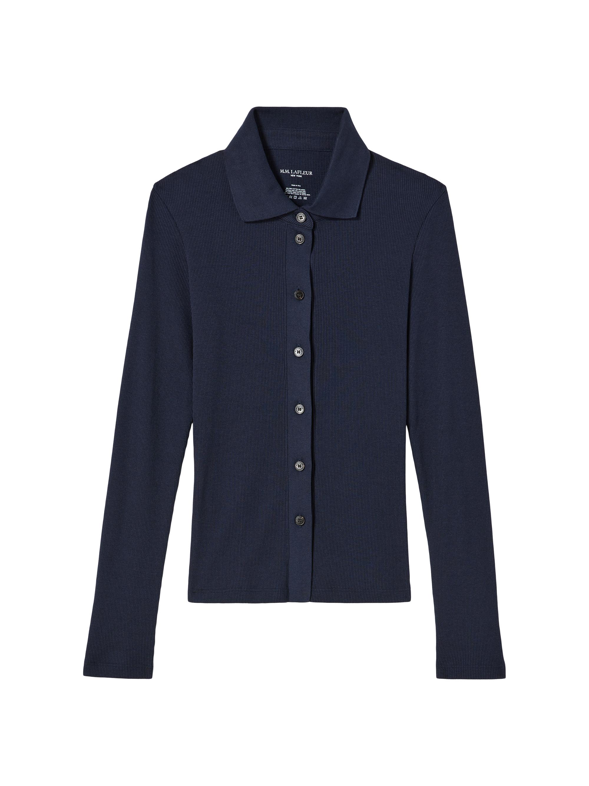 M.M.LaFleur Women's Nala Knit Button-Down - Dark Navy