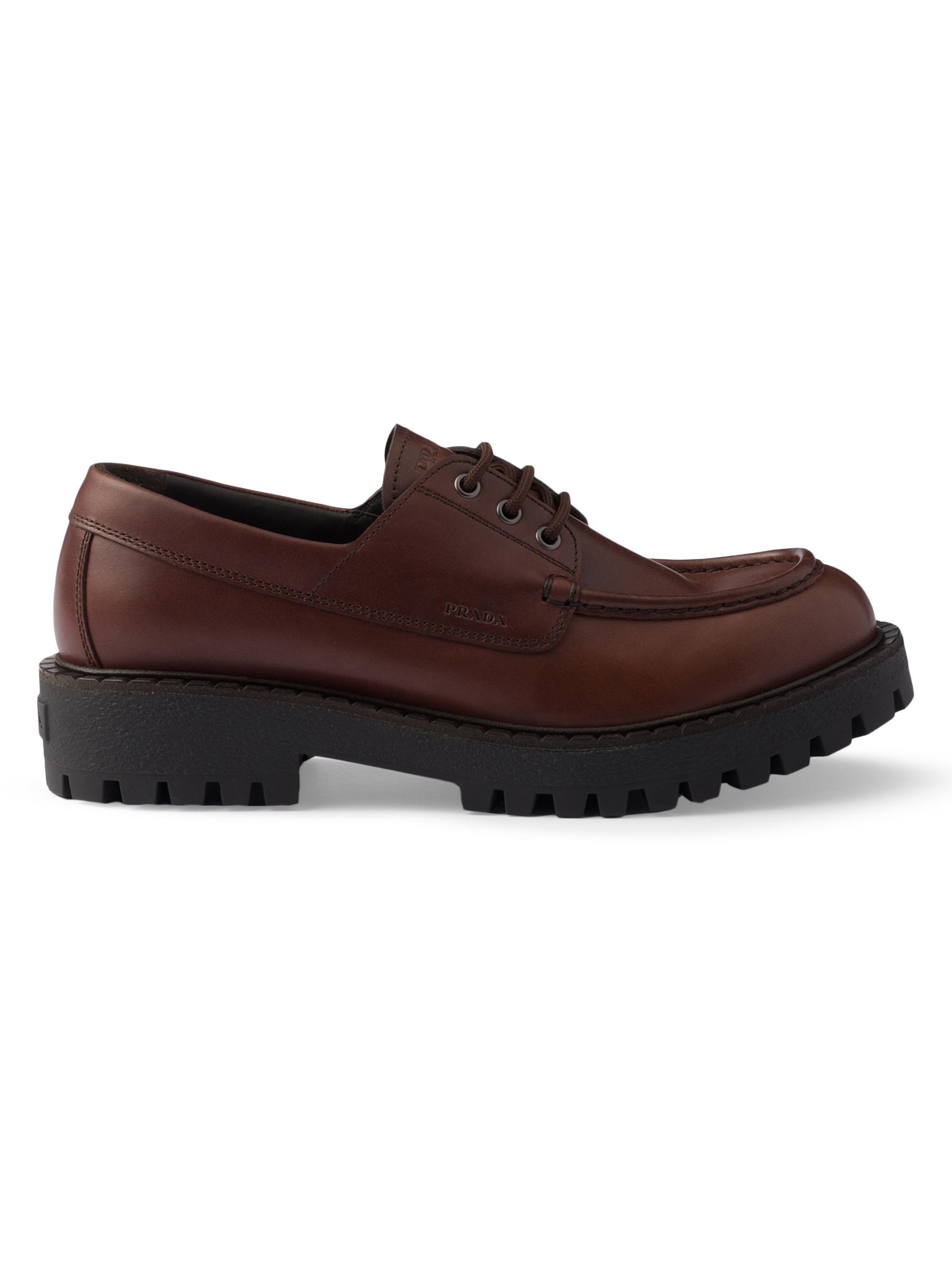 Prada Diapason Opaque Brushed Leather Lace-Up Shoes | Saks Fifth