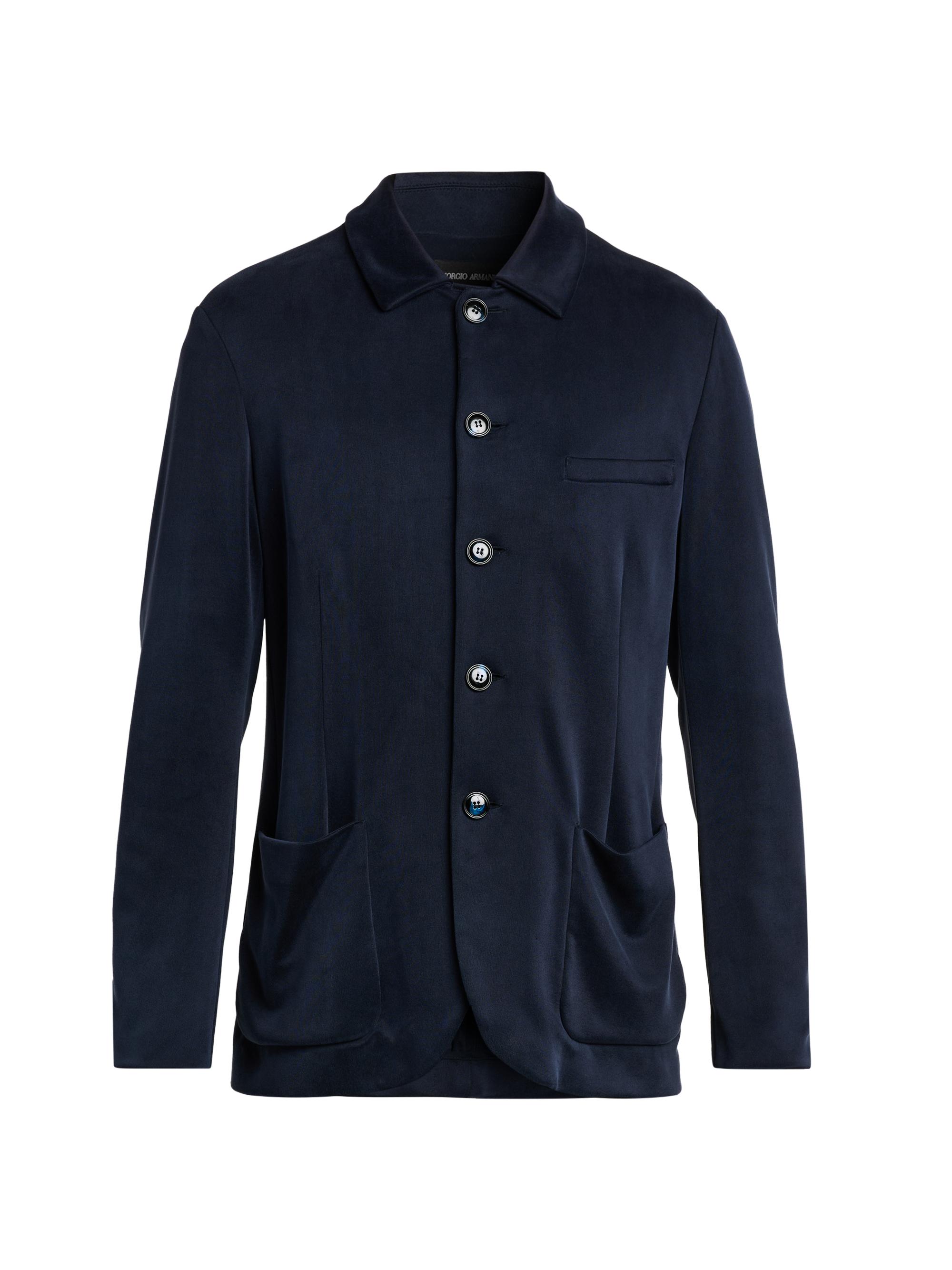 Giorgio Armani Men's Patch Pocket Jersey Blazer - Blue Navy